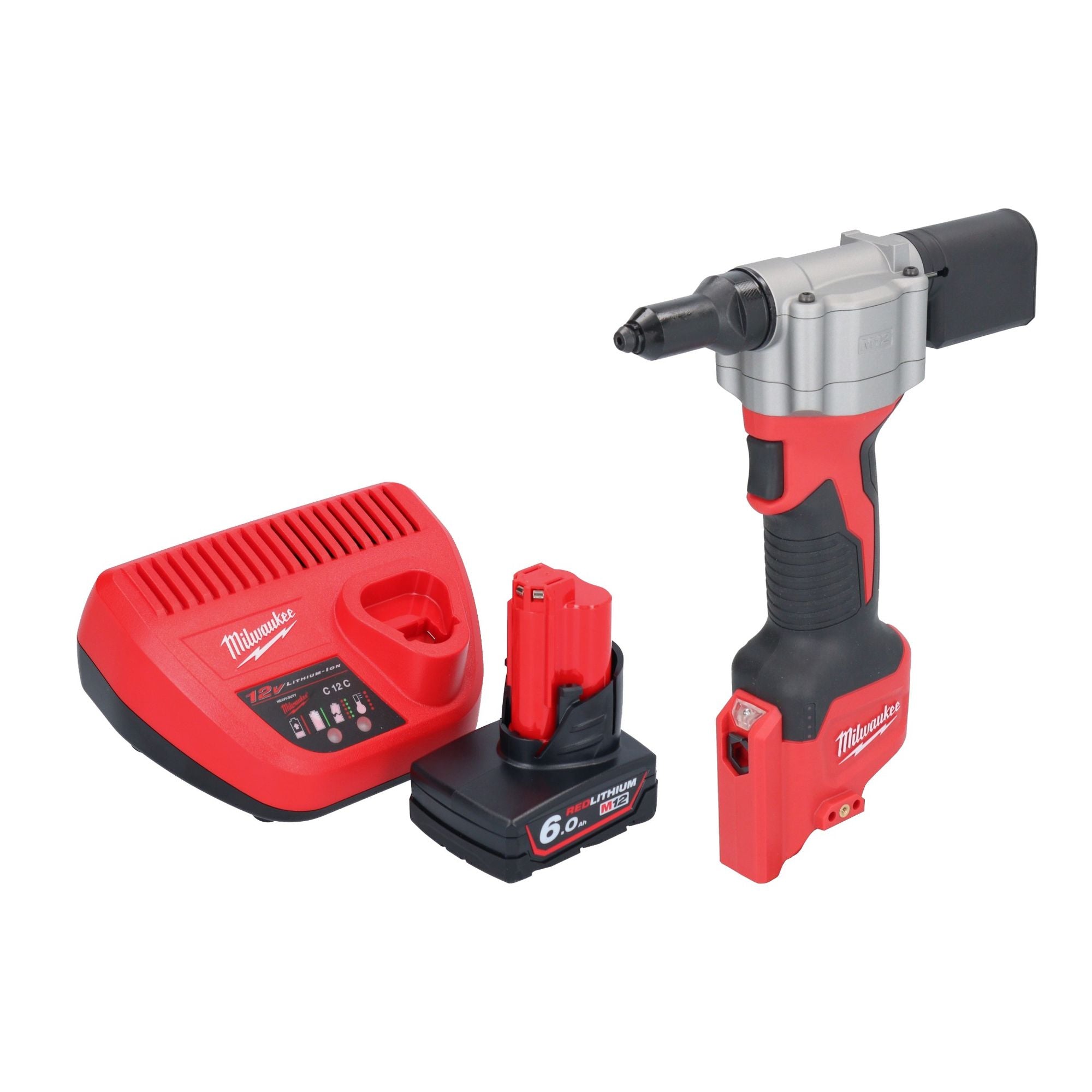 Milwaukee M12 BPRT 501 Akku Blindnietgeraet 12 V 20 32 mm 1x Akku 6 0 Ah Ladegeraet 0 - toolbrothers