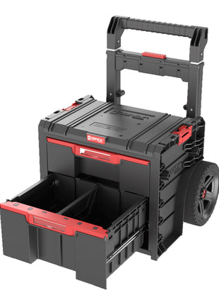 Qbrick System PRO Cart 2.0 Plus Drawer 2 mobilna skrzynia na kółkach 520 x 415 x 660 mm 9,5 l 12 l zdejmowany podwójny uchwyt teleskopowy