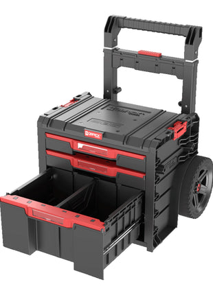 Qbrick System PRO Cart 2.0 Plus Drawer 3 mobile Box auf Rädern 520 x 415 x 660 mm 12 l 2x 4,5 l abnehmbarer Doppelteleskopgriff