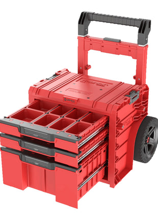 Qbrick System PRO Cart 2.0 Plus Drawer 3 Red Ultra HD Custom mobile Box auf Rädern 520 x 415 x 660 mm 12 l 2x 4,5 l abnehmbarer Doppelteleskopgriff