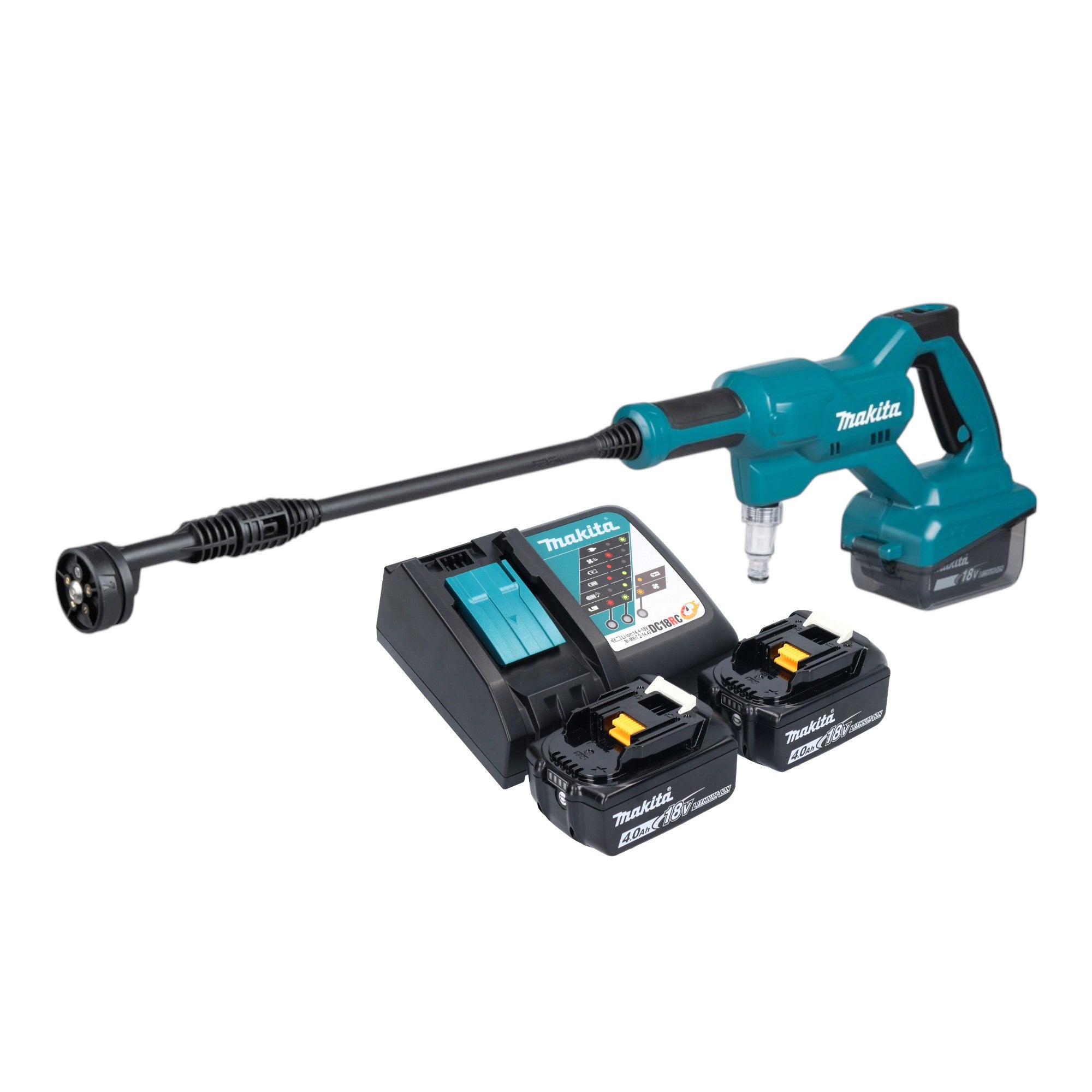 Makita DHW 180 RM Akku Druckreiniger 18 V 24 bar 2x Akku 4 0 Ah Ladegeraet 0 - toolbrothers