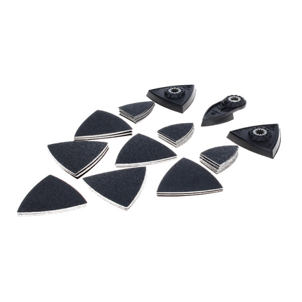 Fein Multimaster AMM 700 MAX AS akumulatorowe narzędzie wielofunkcyjne 18 V Starlock Max Black Edition + zestaw akcesoriów szlifierskich 63 szt. + L-Boxx - bez akumulatora, bez ładowarki