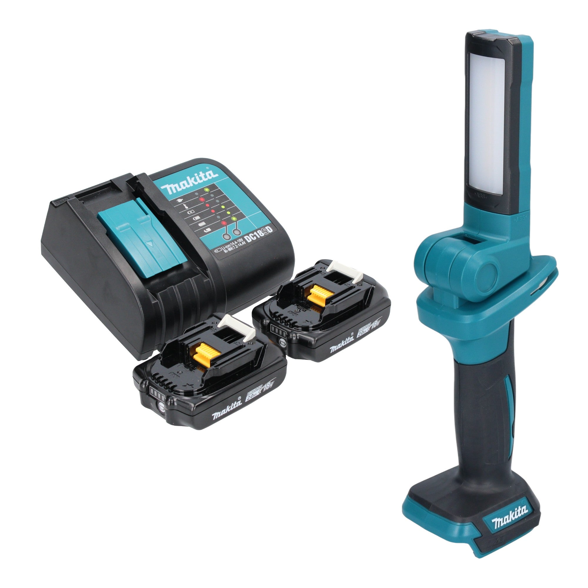 Makita DML 816 SA Akku Arbeitsleuchte 18 V 100 500 lm LED 2x Akku 2 0 Ah Ladegeraet 0 - toolbrothers