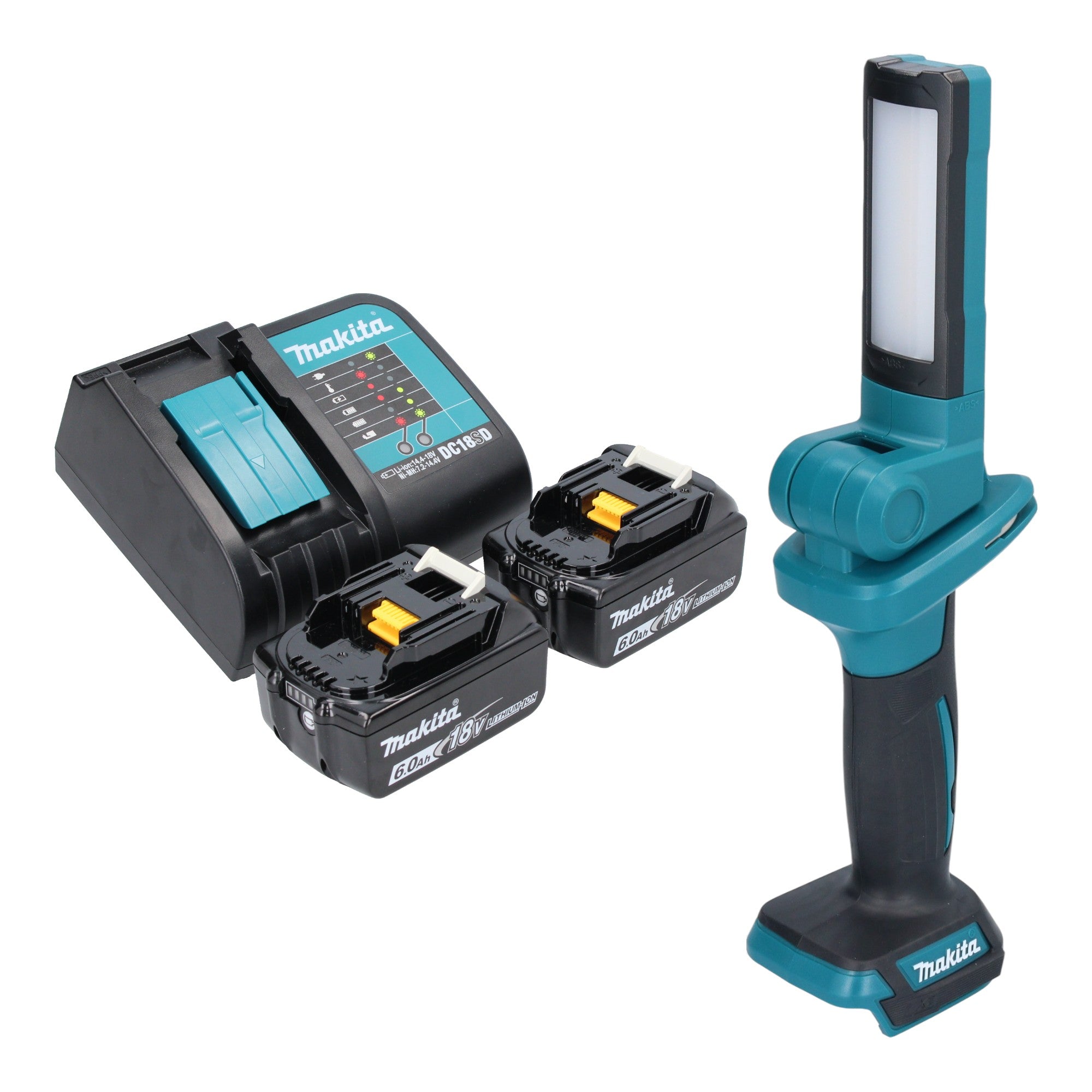 Makita DML 816 SG Akku Arbeitsleuchte 18 V 100 500 lm LED 2x Akku 6 0 Ah Ladegeraet 0 - toolbrothers