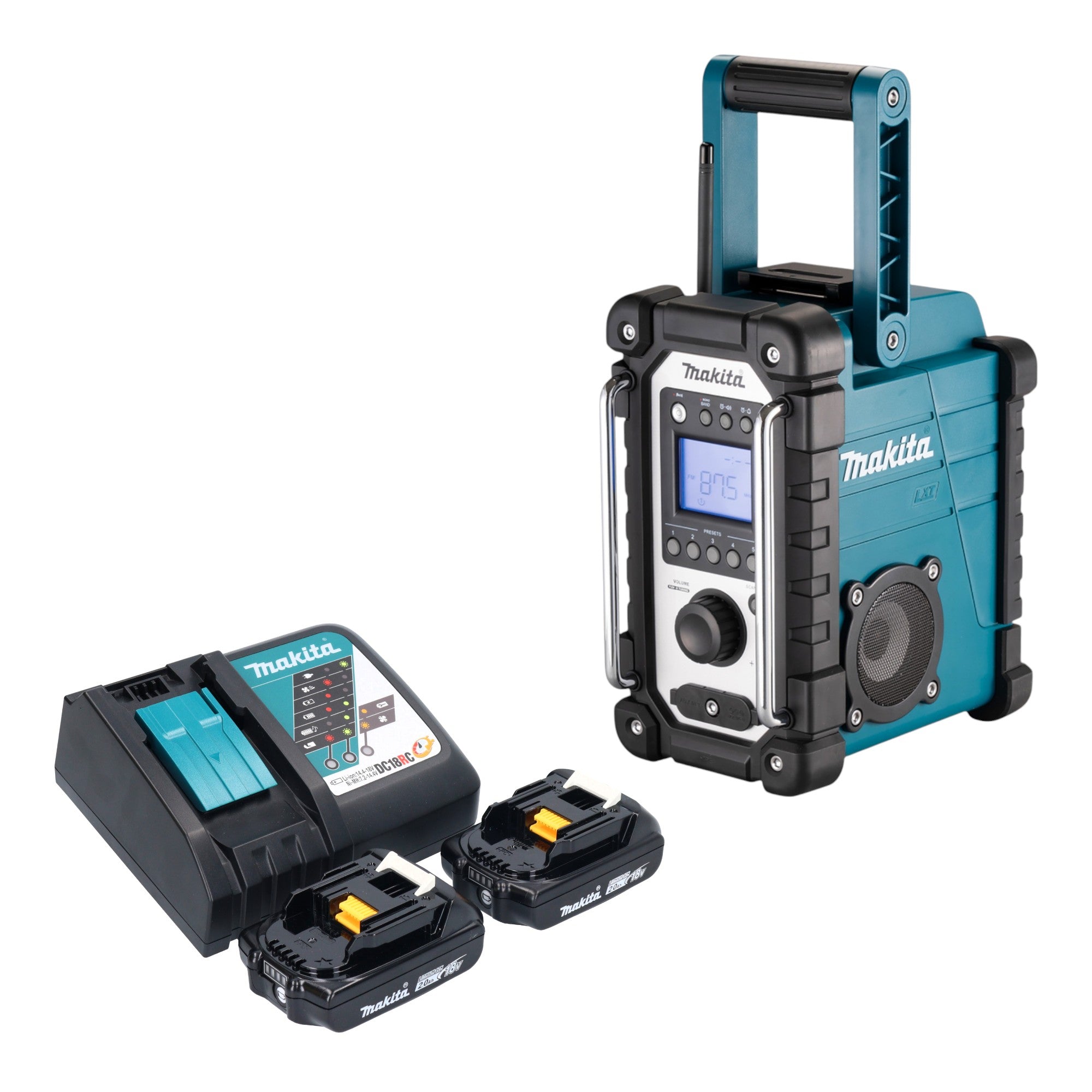 Makita DMR 116 RA Akku Baustellenradio 14 4 18 V AM FM AUX 2x Akku 2 0 Ah Ladegeraet 0 - toolbrothers
