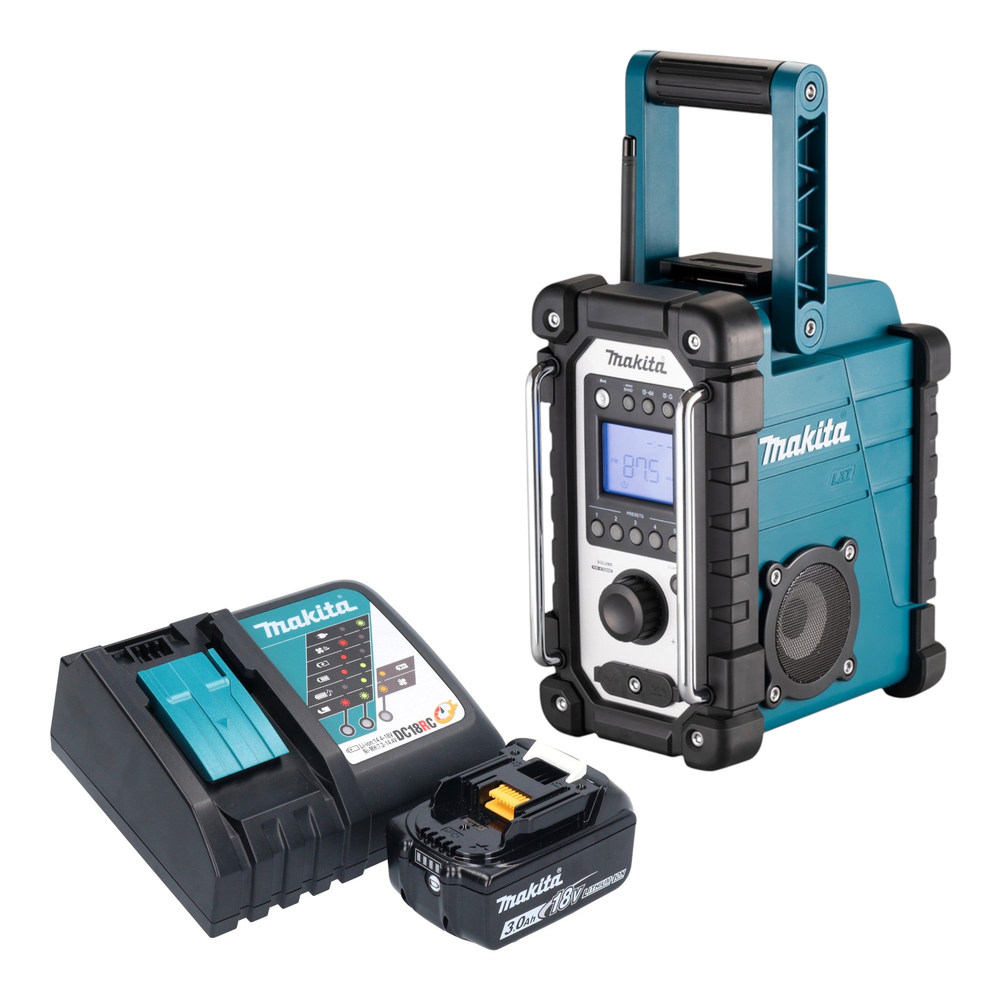 Makita DMR 116 RF1 Akku Baustellenradio 14 4 18 V AM FM AUX 1x Akku 3 0 Ah Ladegeraet 0 - toolbrothers