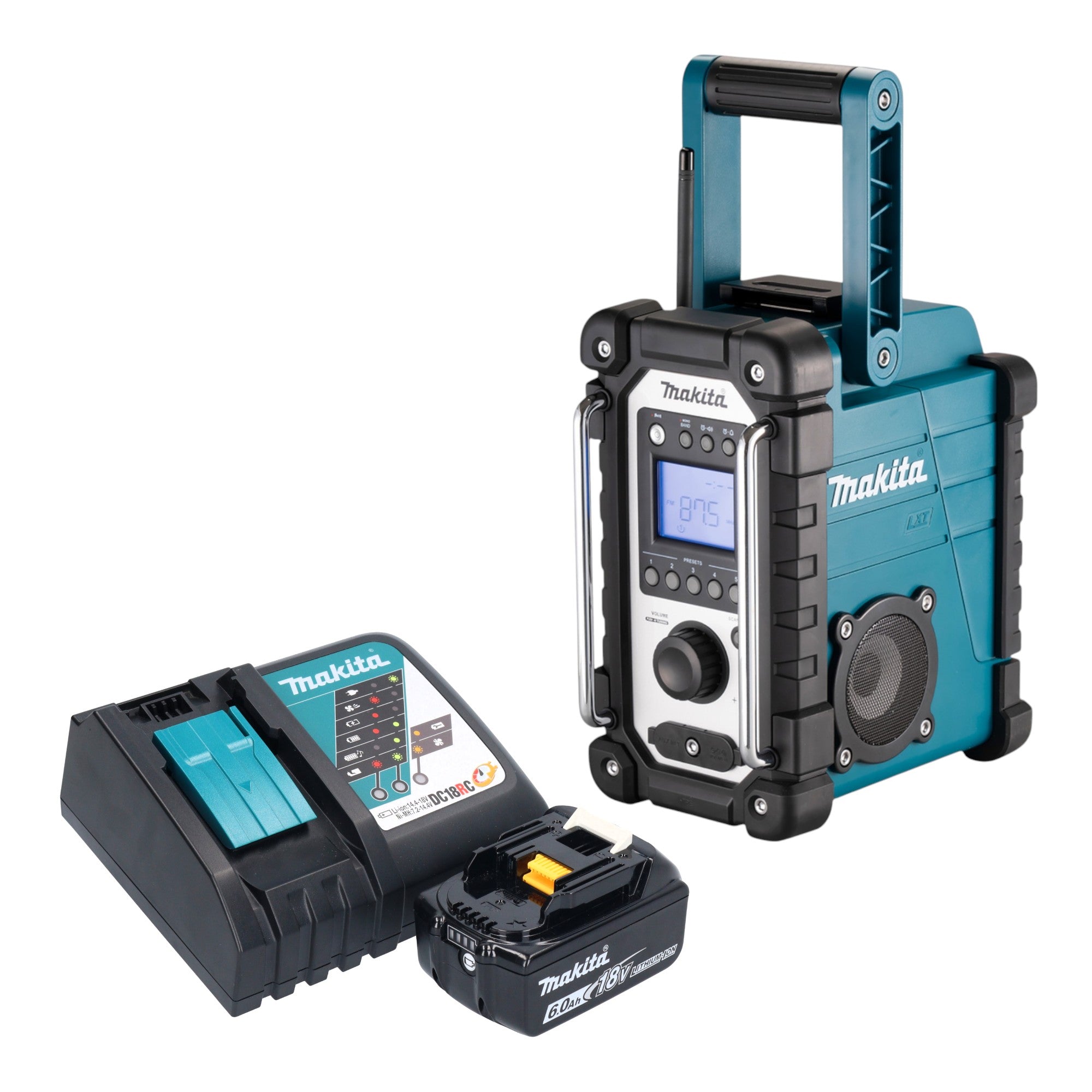 Makita DMR 116 RG1 Akku Baustellenradio 14 4 18 V AM FM AUX 1x Akku 6 0 Ah Ladegeraet 0 - toolbrothers