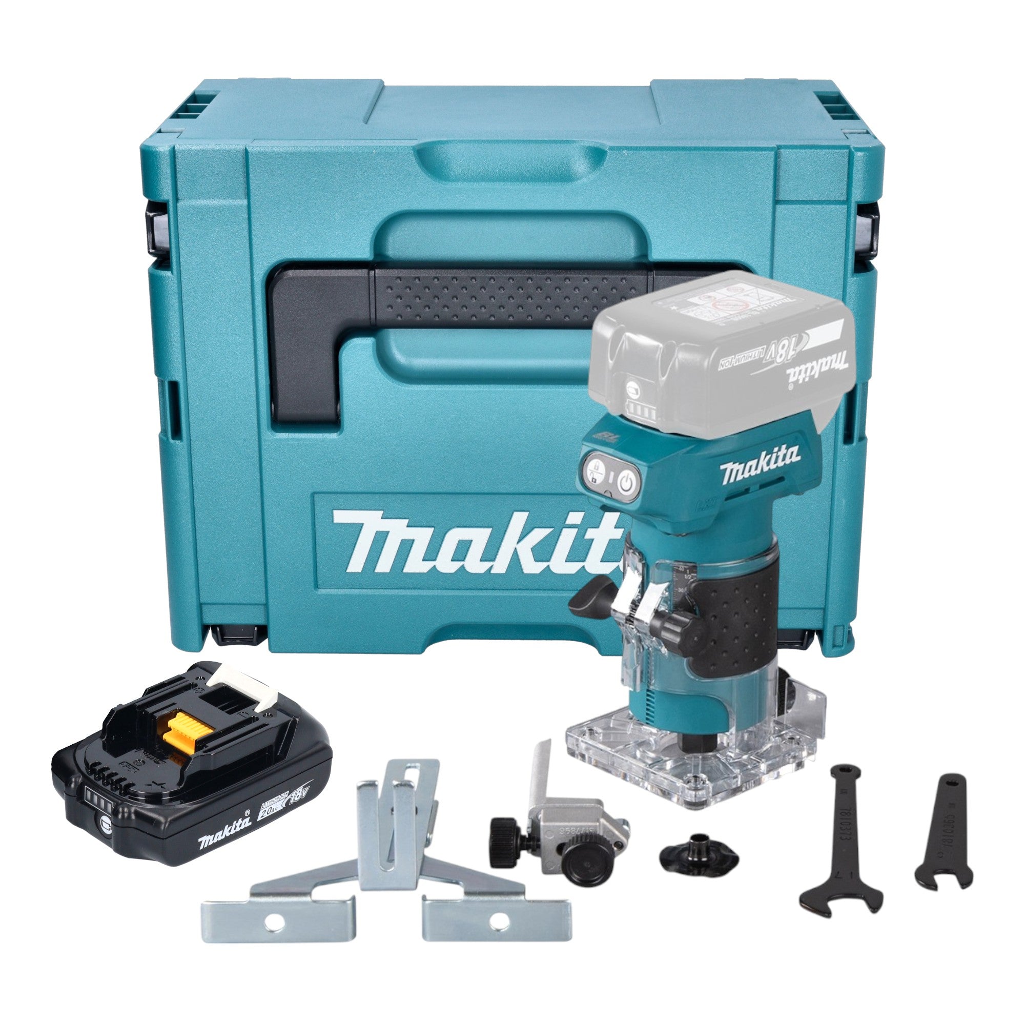 Makita DRT 52 A1J Akku Kantenfraese 18 V 6 mm Brushless 1x Akku 2 0 Ah Makpac ohne Ladegeraet 0 - toolbrothers