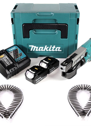 Makita DFR 550 RTJ Akku Magazinschrauber 18 V 25-55mm + 2x Akku 5,0Ah + Ladegerät + 4000x Schraube + Makpac - Toolbrothers