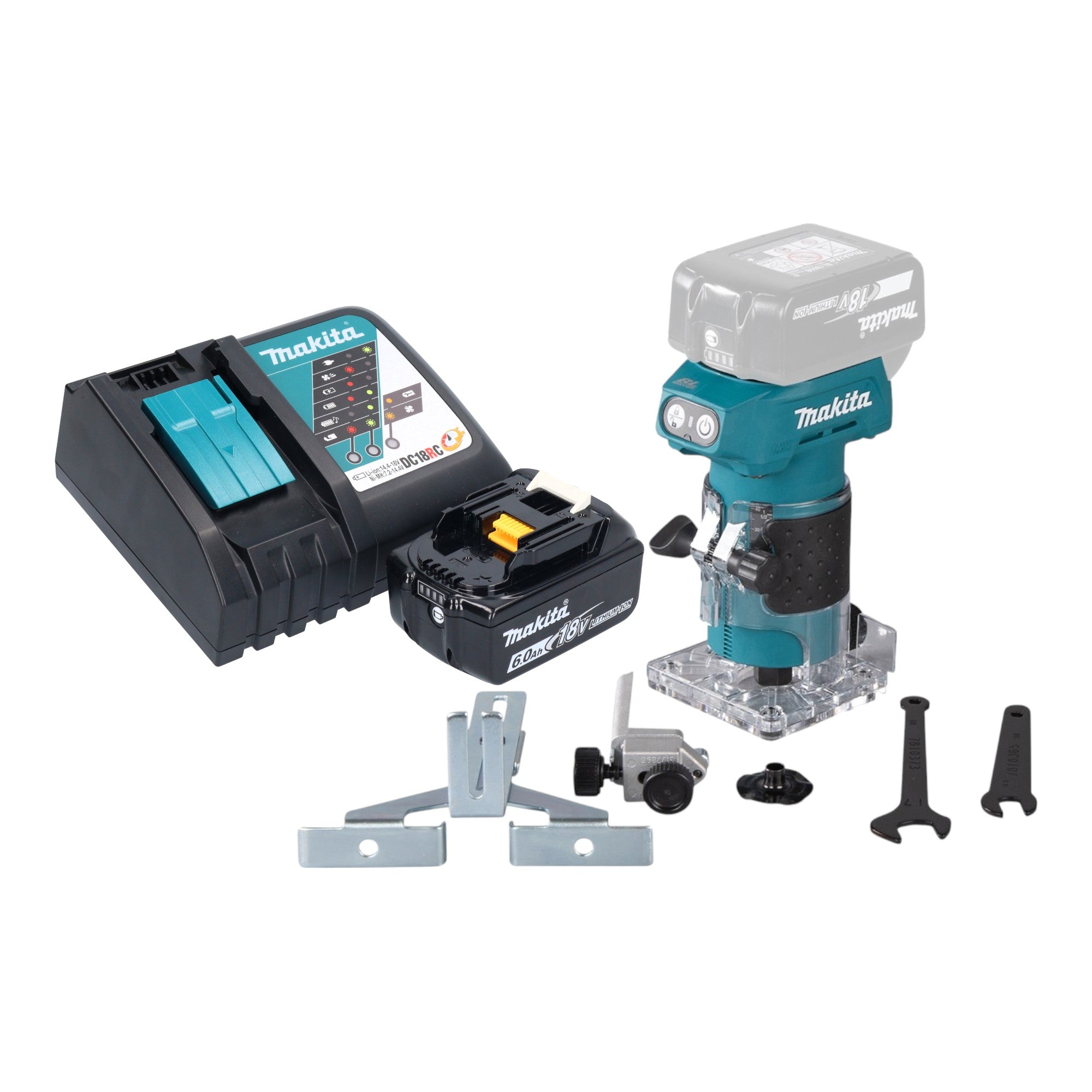Makita DRT 52 RG1 Akku Kantenfraese 18 V 6 mm Brushless 1x Akku 6 0 Ah Ladegeraet 0 - toolbrothers