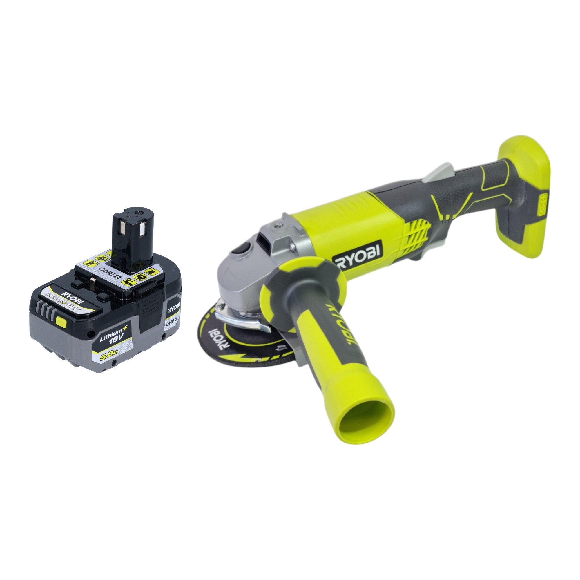 RYOBI R18AG 0 Akku Winkelschleifer 18 V ONE 115 mm 1x Akku 5 0 Ah ohne Ladegeraet 0 - toolbrothers