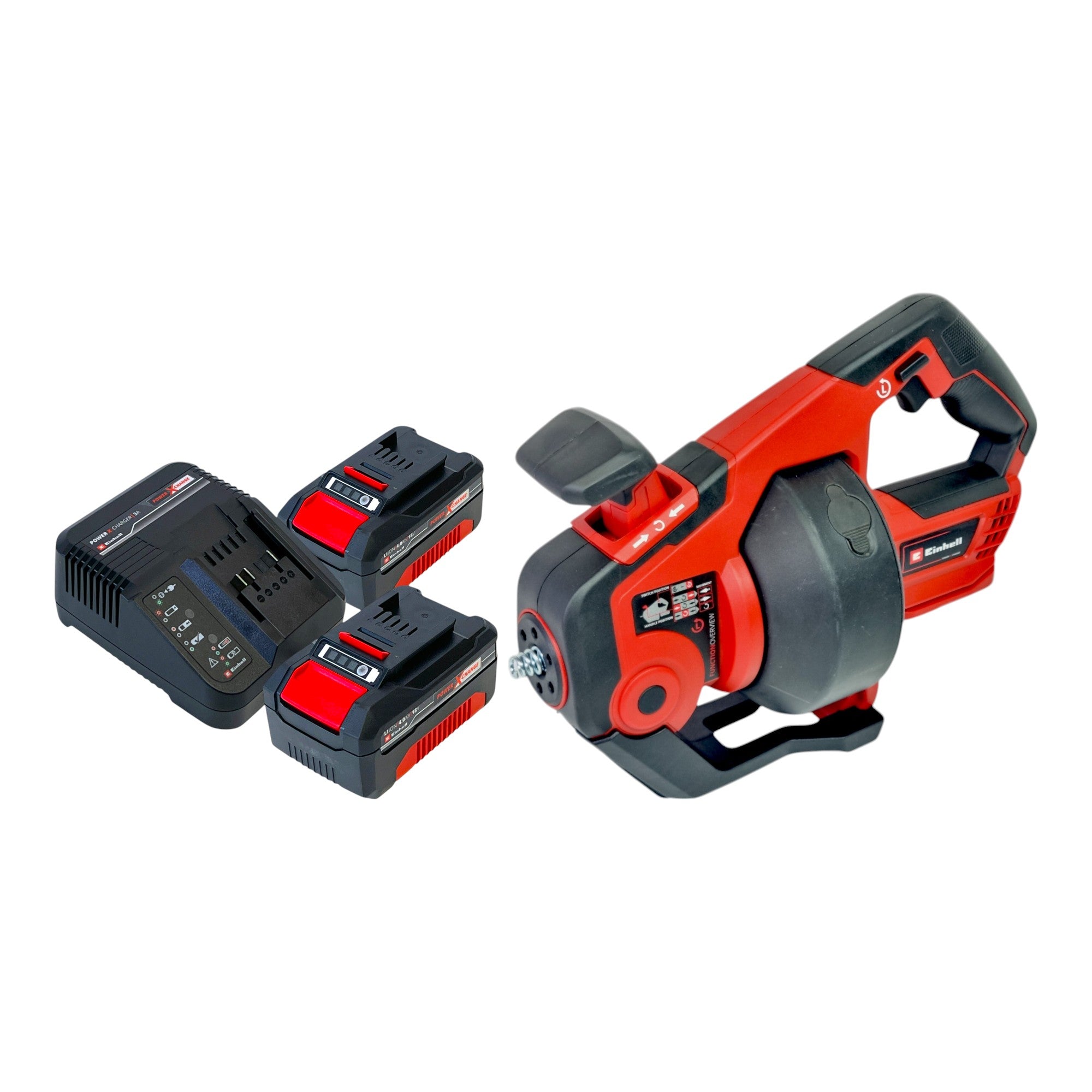 Einhell TE DA 18 760 Li Akku Rohrreiniger 18 V 7 6 m 55 mm 2x Akku 4 0 Ah Ladegeraet 0 - toolbrothers