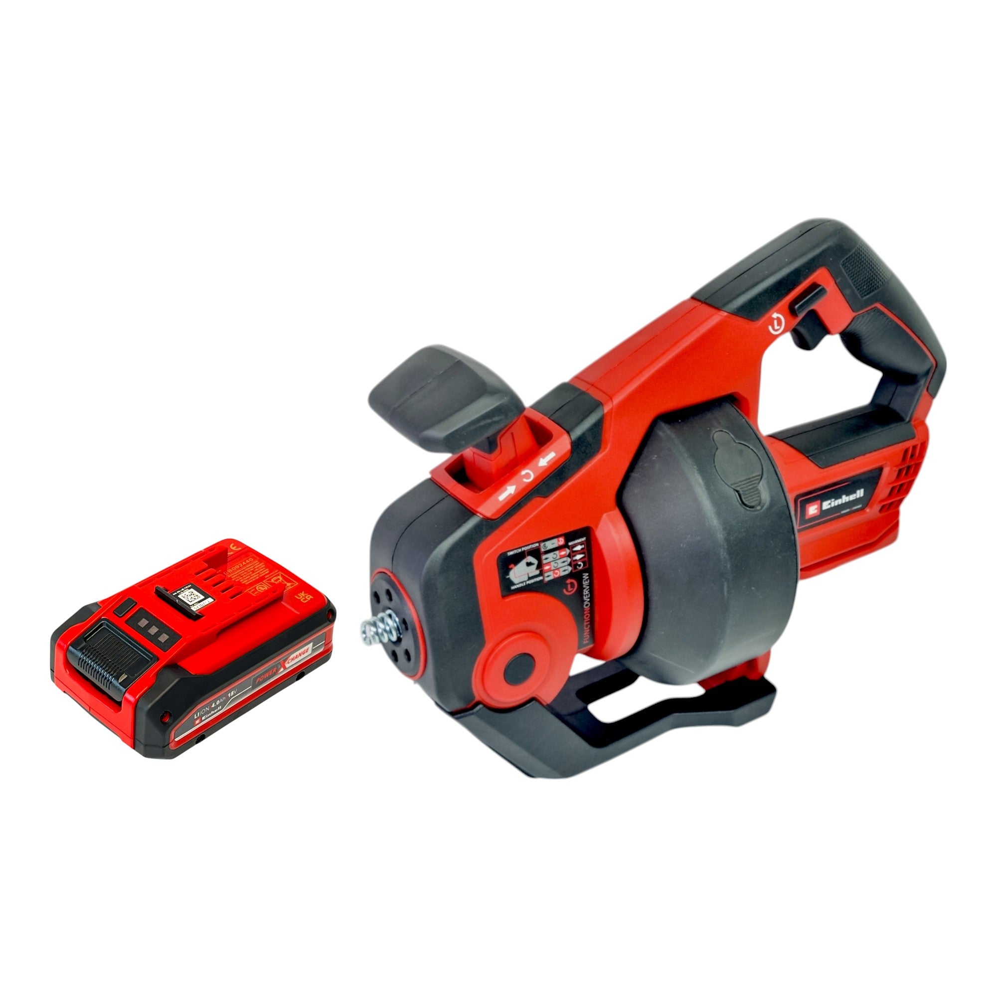 Einhell TE DA 18 760 Li Akku Rohrreiniger 18 V 7 6 m 55 mm 1x PXC Plus Akku 4 0 Ah ohne Ladegeraet 0 - toolbrothers