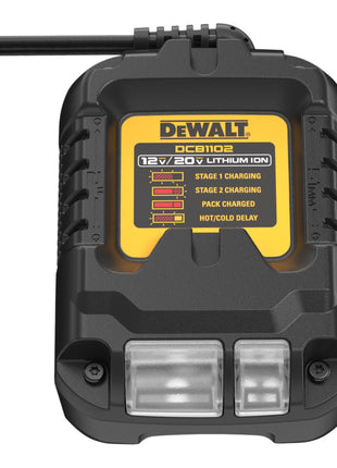 Set de arranque de batería DeWalt DCB 1102 E1 de 18 V con 1 batería Powerstack de 1,7 Ah + cargador DCB 1102