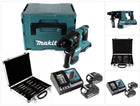 Makita DHR 280 RTJ 2 x 18 V 36 V Li-Ion Akku Bohrhammer 28 mm Brushless für SDS-PLUS im Makpac + 2 x 5,0 Ah Akku + Ladegerät + 11 tlg. Bosch Meißel und Bohrer Set - Toolbrothers