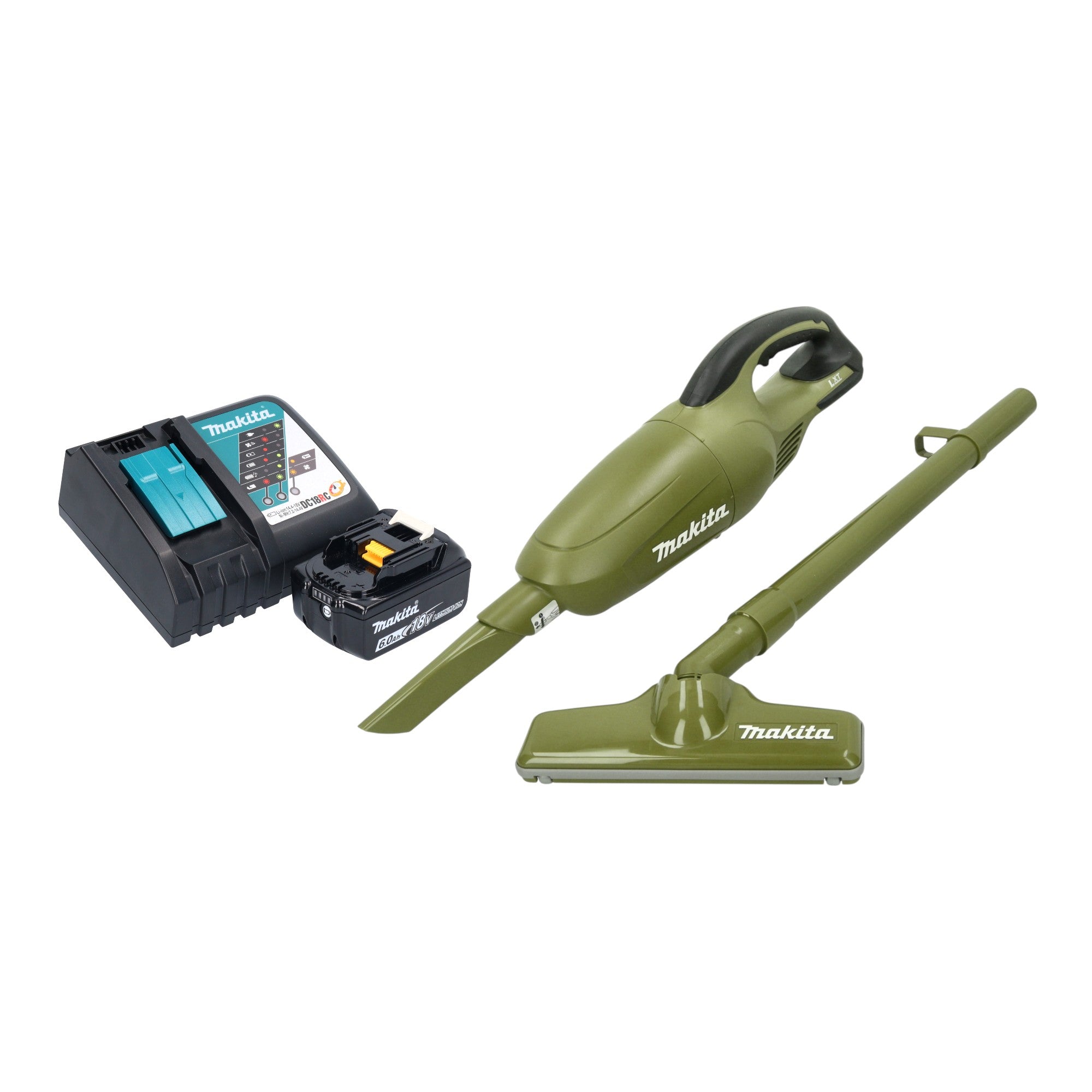 Makita DCL 180 RGO Akku Staubsauger 18 V 0 65 l Olive Outdoor Adventure Serie 1x Akku 6 0 Ah Ladegeraet 0 - toolbrothers
