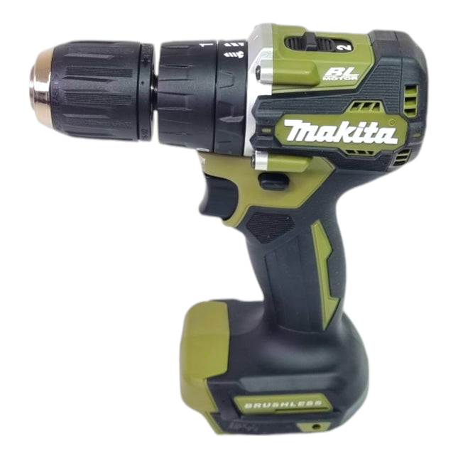 Makita DHP 487 RT1O akumulatorowa wiertarko-wkrętarka udarowa 18 V 40 Nm bezszczotkowa seria Olive Outdoor Adventure + 1x akumulator 5,0 Ah + ładowarka