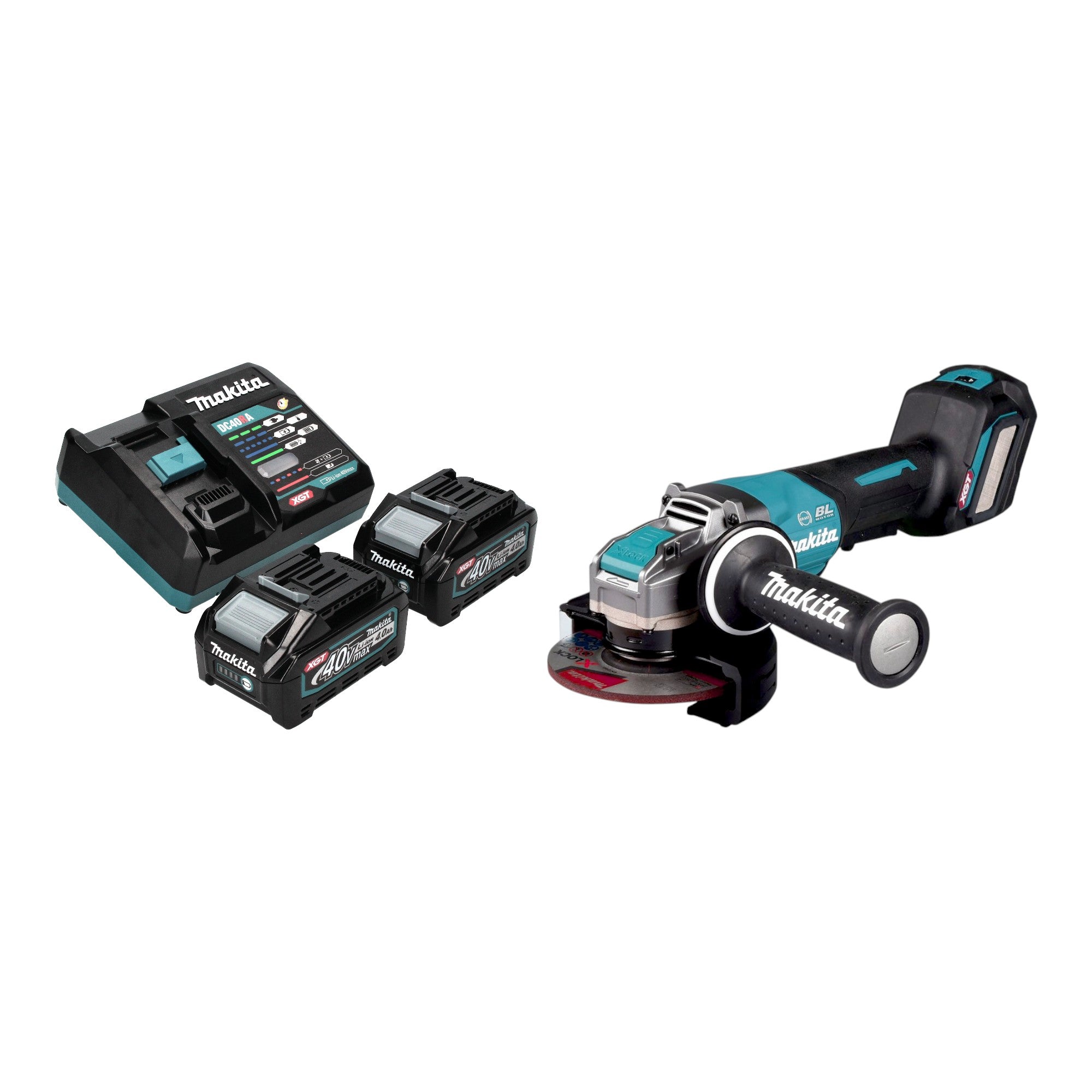 Makita GA 044 GM201 Akku Winkelschleifer 40 V max 125 mm X LOCK Brushless 2x Akku 4 0 Ah Ladegeraet 0 - toolbrothers