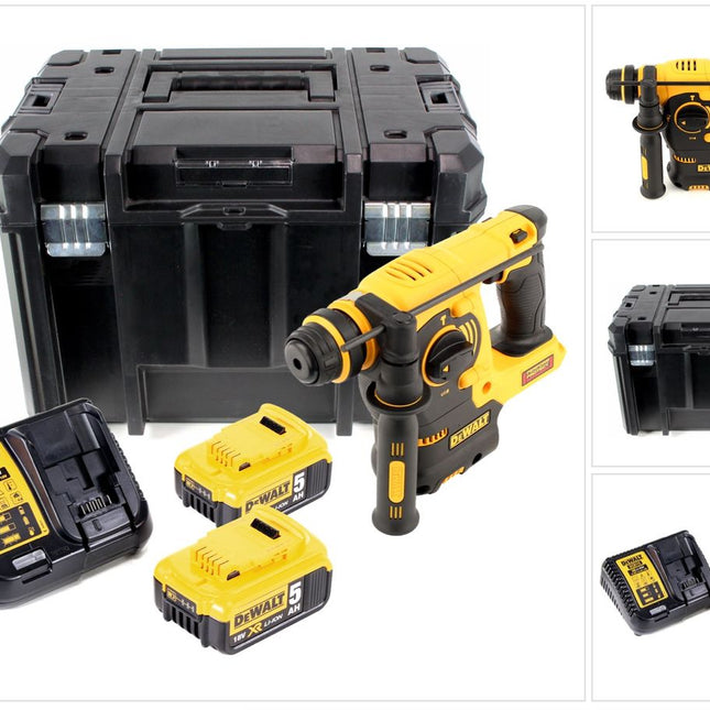 DeWalt DCH 253 P2 Akku Kombi Bohrhammer 18 V 2,1 J SDS plus + 2x Akku 5,0 Ah + Ladegerät + TSTAK - Toolbrothers