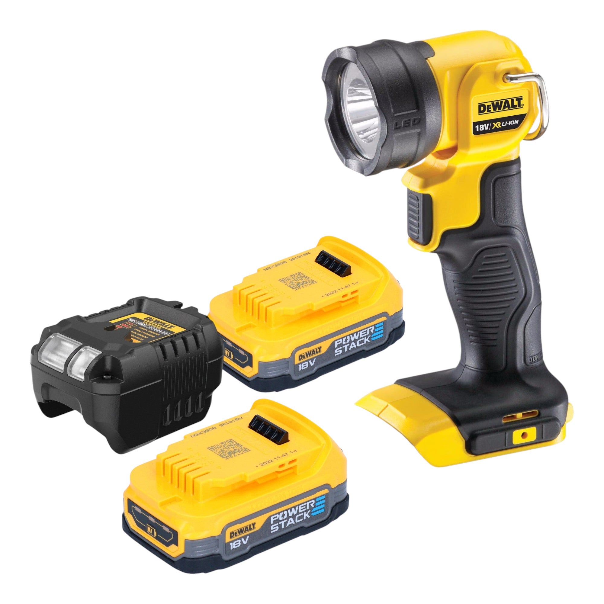 DeWalt DCL 040 E2 Akku LED Lampe 18 V 110 lm 2x Powerstack Akku 1 7 Ah Ladegeraet 0 - toolbrothers