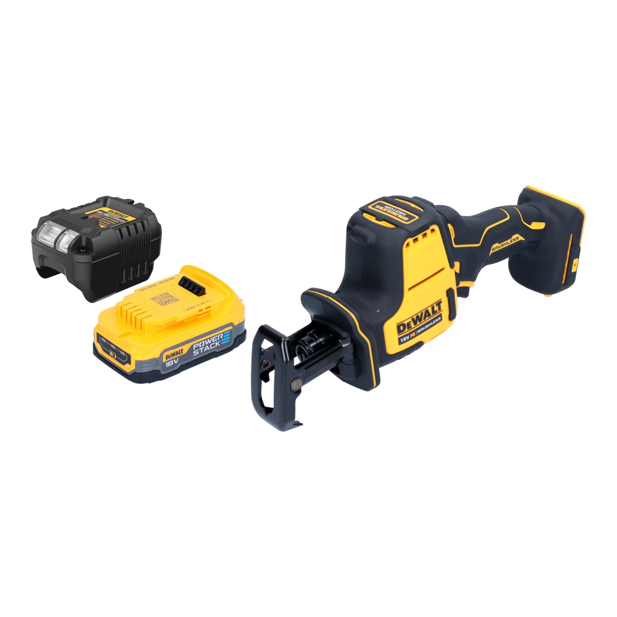 DeWalt DCS 369 E1 Akku Saebelsaege Reciprosaege 18 V Brushless 1x Powerstack Akku 1 7 Ah Ladegeraet 0 - toolbrothers