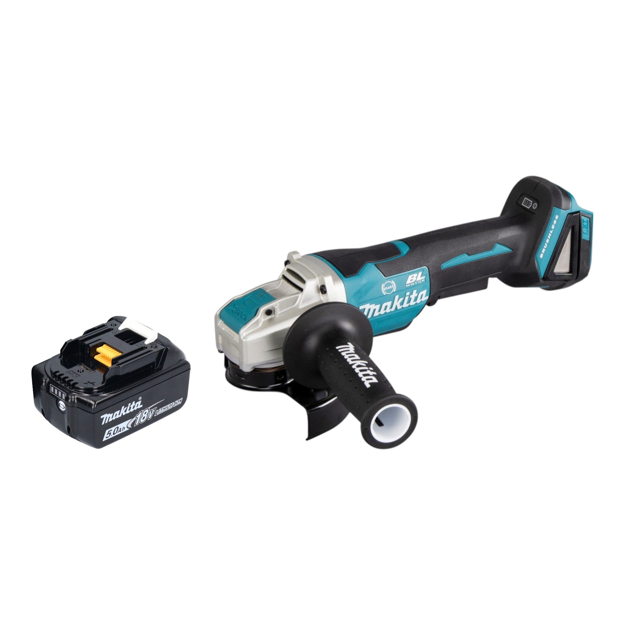 Makita DGA 520 T1X1 Akku Winkelschleifer 18 V 125 mm X LOCK Brushless 1x Akku 5 0 Ah ohne Ladegeraet 0 - toolbrothers