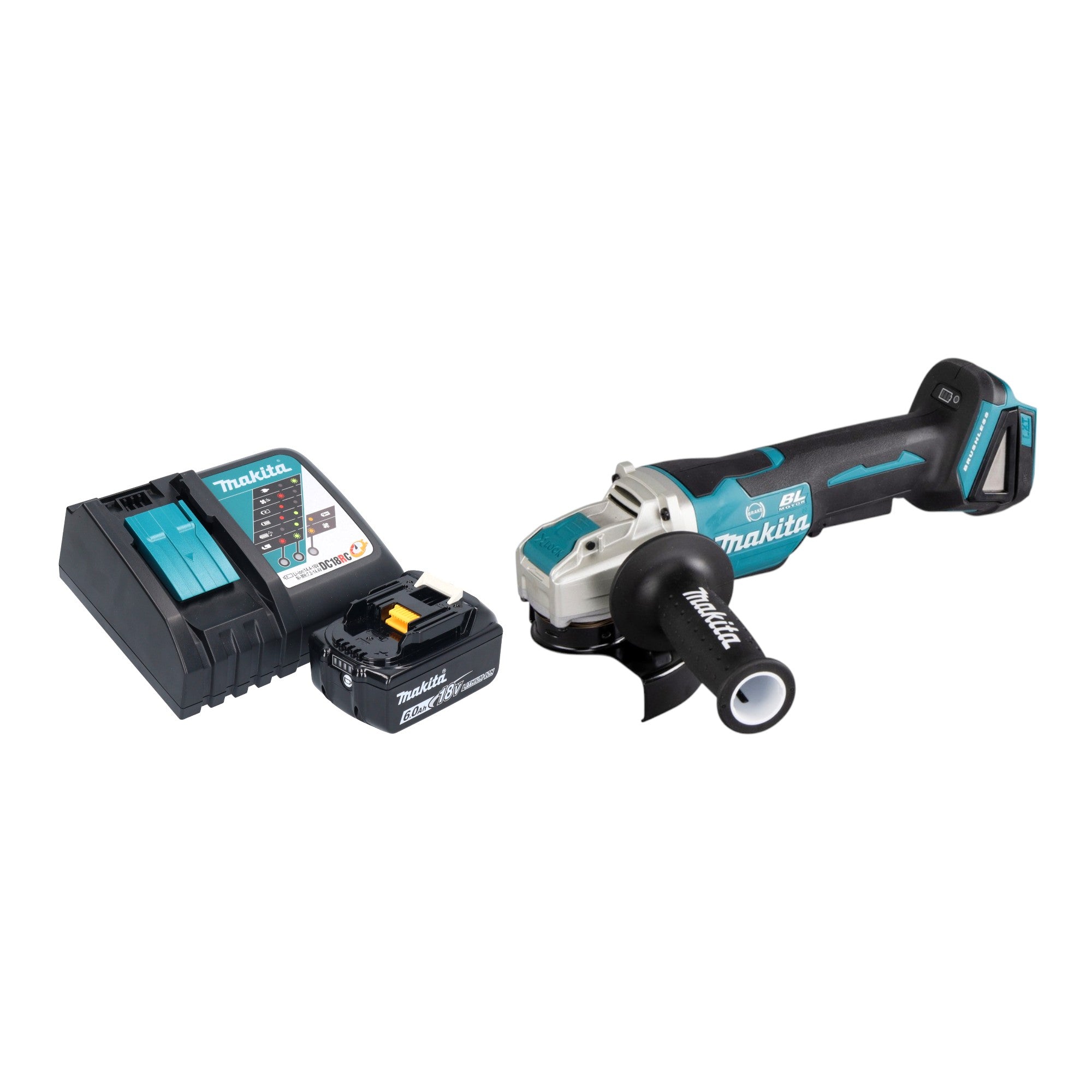 Makita DGA 520 RG1X1 Akku Winkelschleifer 18 V 125 mm X LOCK Brushless 1x Akku 6 0 Ah Ladegeraet 0 - toolbrothers