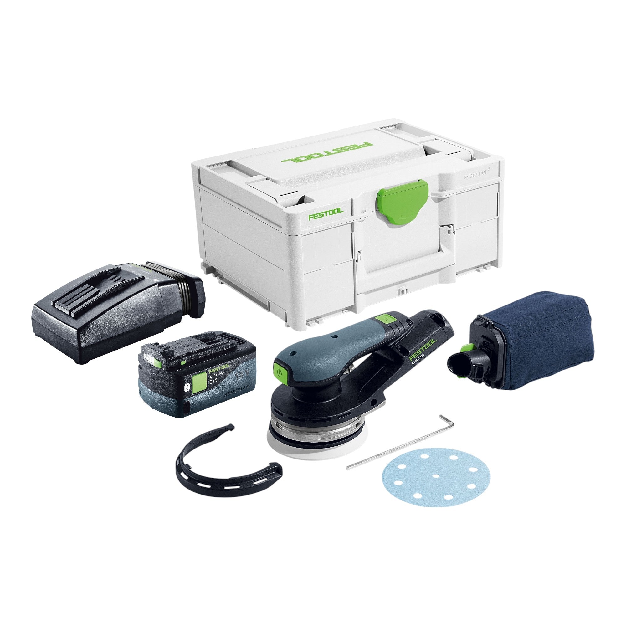 Festool ETSC 2 125 Basic Akku Exzenterschleifer 18 V 125 mm Brushless 1x Akku 5 0 Ah Ladegeraet Systainer 0 - toolbrothers
