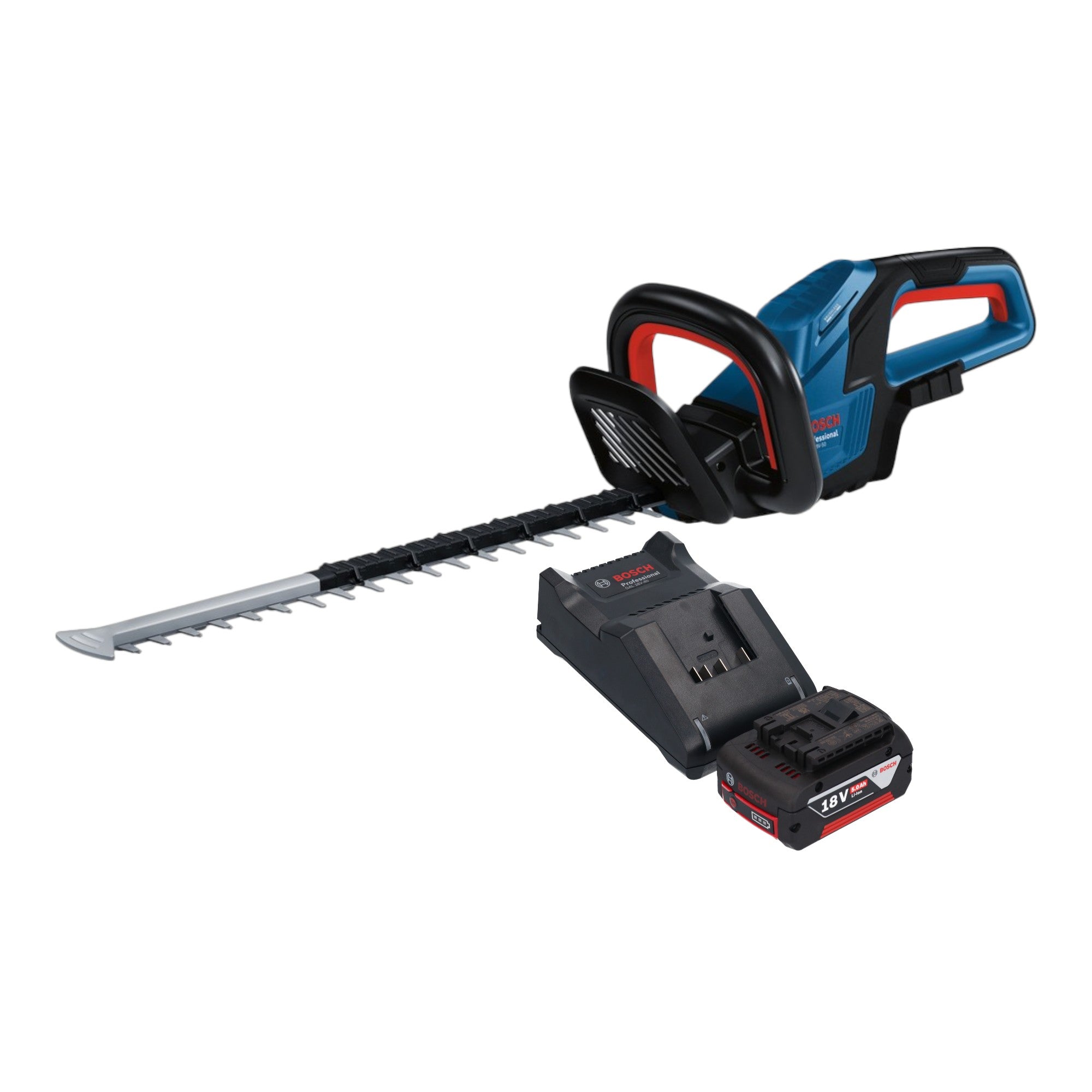 Bosch GHE 18V 50 Professional Akku Heckenschere 18 V 50 cm Brushless 1x Akku 5 0 Ah Ladegeraet 0 - toolbrothers