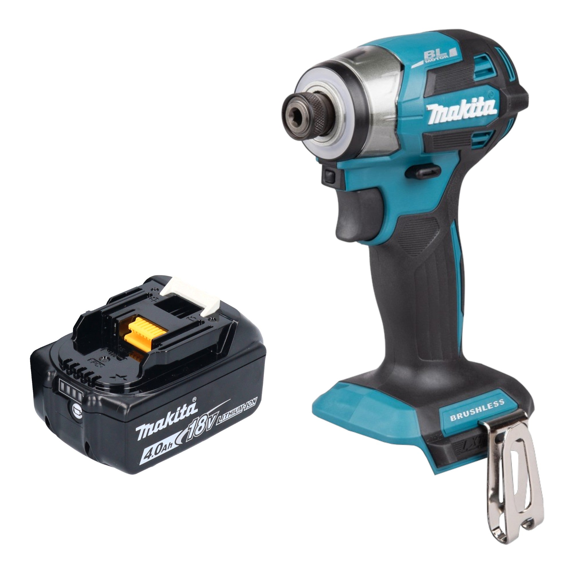 Makita DTD 173 M1 Akku Schlagschrauber 18 V 180 Nm 1 4 Brushless 1x Akku 4 0 Ah ohne Ladegeraet 0 - toolbrothers