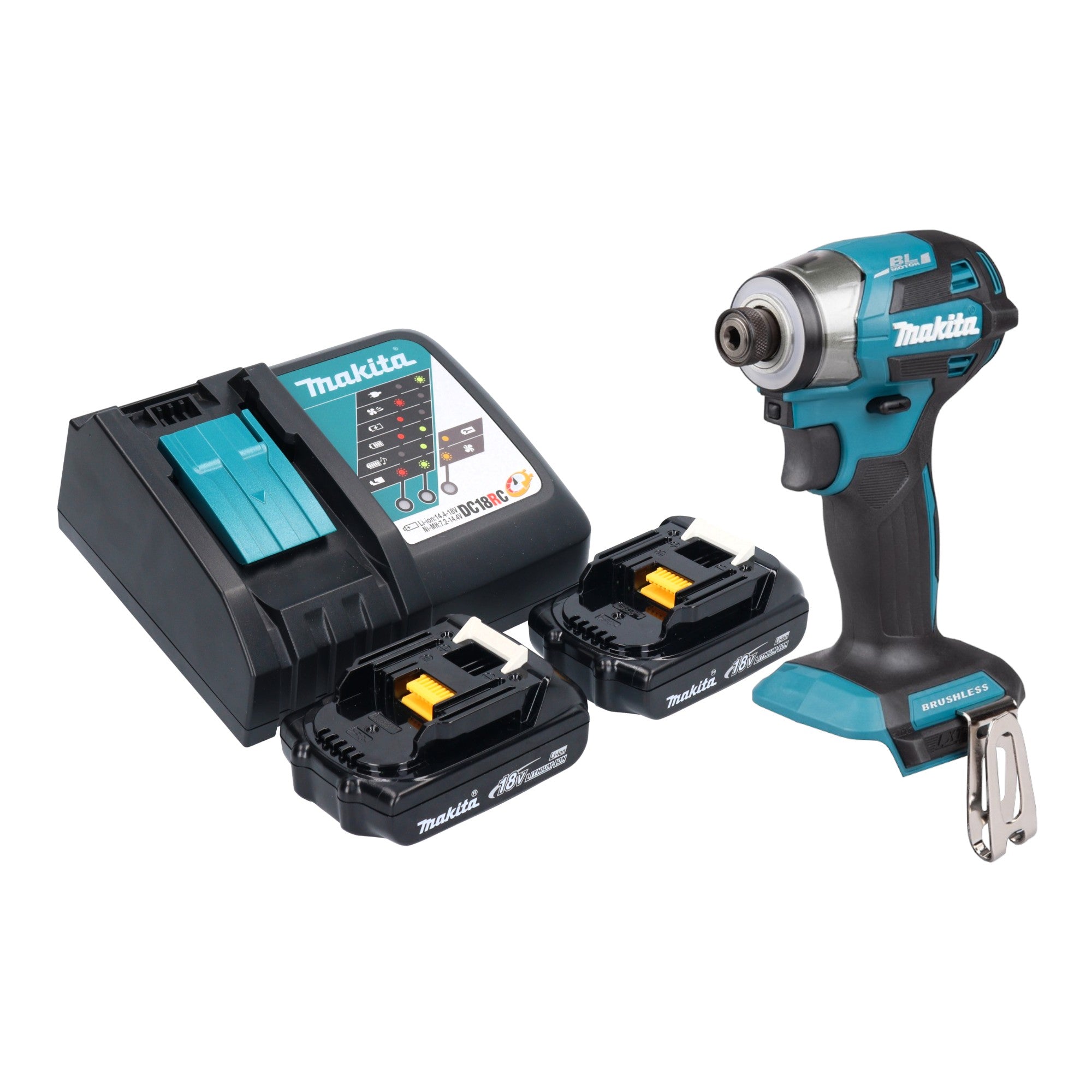 Makita DTD 173 RY Akku Schlagschrauber 18 V 180 Nm 1 4 Brushless 2x Akku 1 5 Ah Ladegeraet 0 - toolbrothers