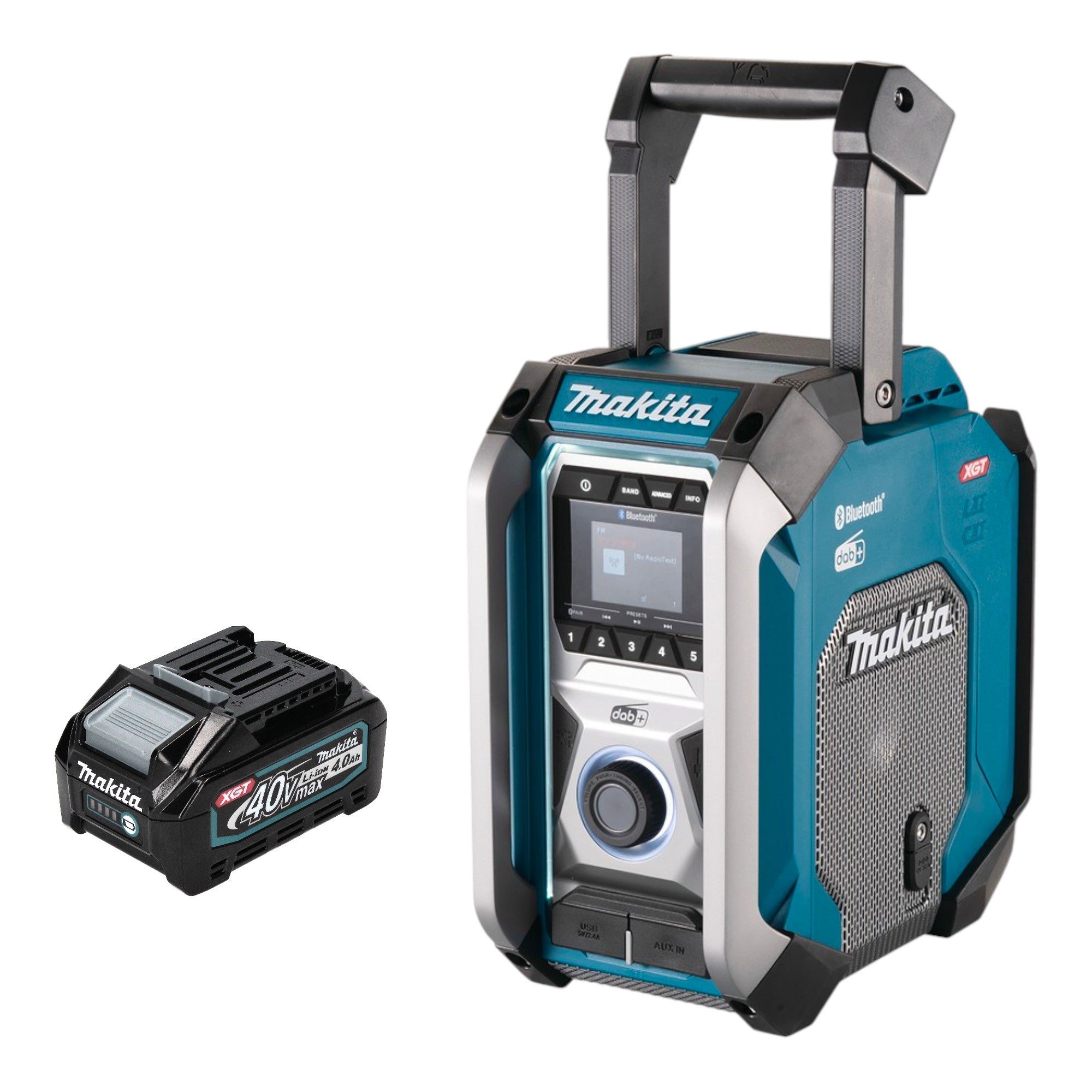 Makita MR 007 GM1 Akku Baustellenradio 12 40 V max Bluetooth DAB USB 1x Akku 4 0 Ah ohne Ladegeraet 0 - toolbrothers