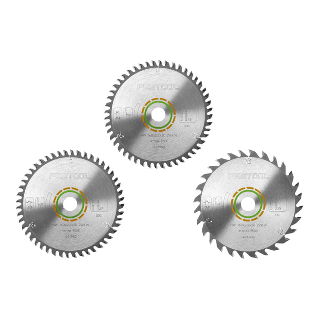 Festool KSB SORT 3 W 160x2 2 Kreissaegeblatt Set 160 x 2 2 mm 578565 fuer TS 55 TSC 55 ATF 55 AP 55 0 - toolbrothers