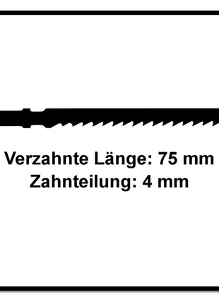 Festool S 75/4/25 Stichsägeblatt WOOD BASIC ( 204306 ) für PS 300, PSB 300, PS 400, PSC 400, PSBC 400, PSB 400, PS 420, PSB 420, PSC 420, PSBC 420