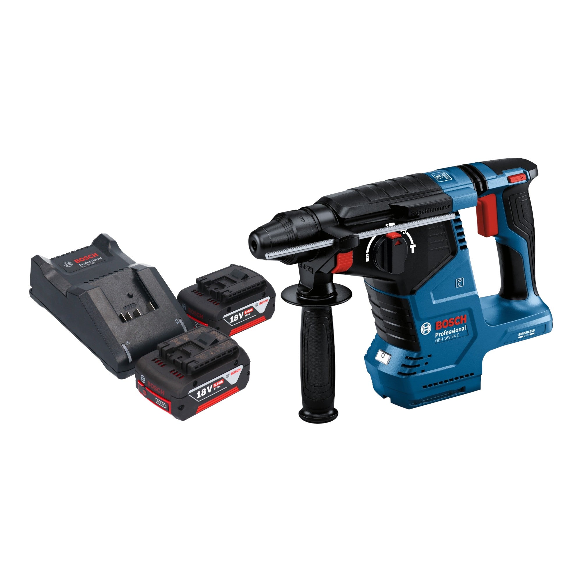 Bosch GBH 18V 24 C Professional Akku Bohrhammer 18 V 2 4 J Brushless SDS plus 2x Akku 5 0 Ah Ladegeraet 0 - toolbrothers