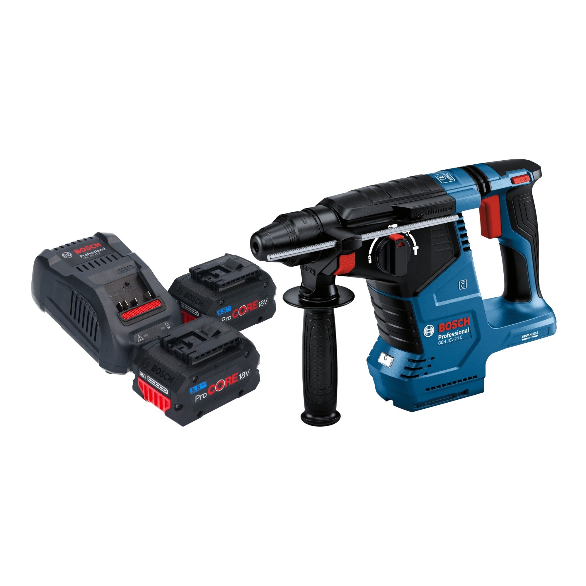 Bosch GBH 18V 24 C Professional Akku Bohrhammer 18 V 2 4 J Brushless SDS plus 2x ProCORE Akku 5 5 Ah Ladegeraet 0 - toolbrothers