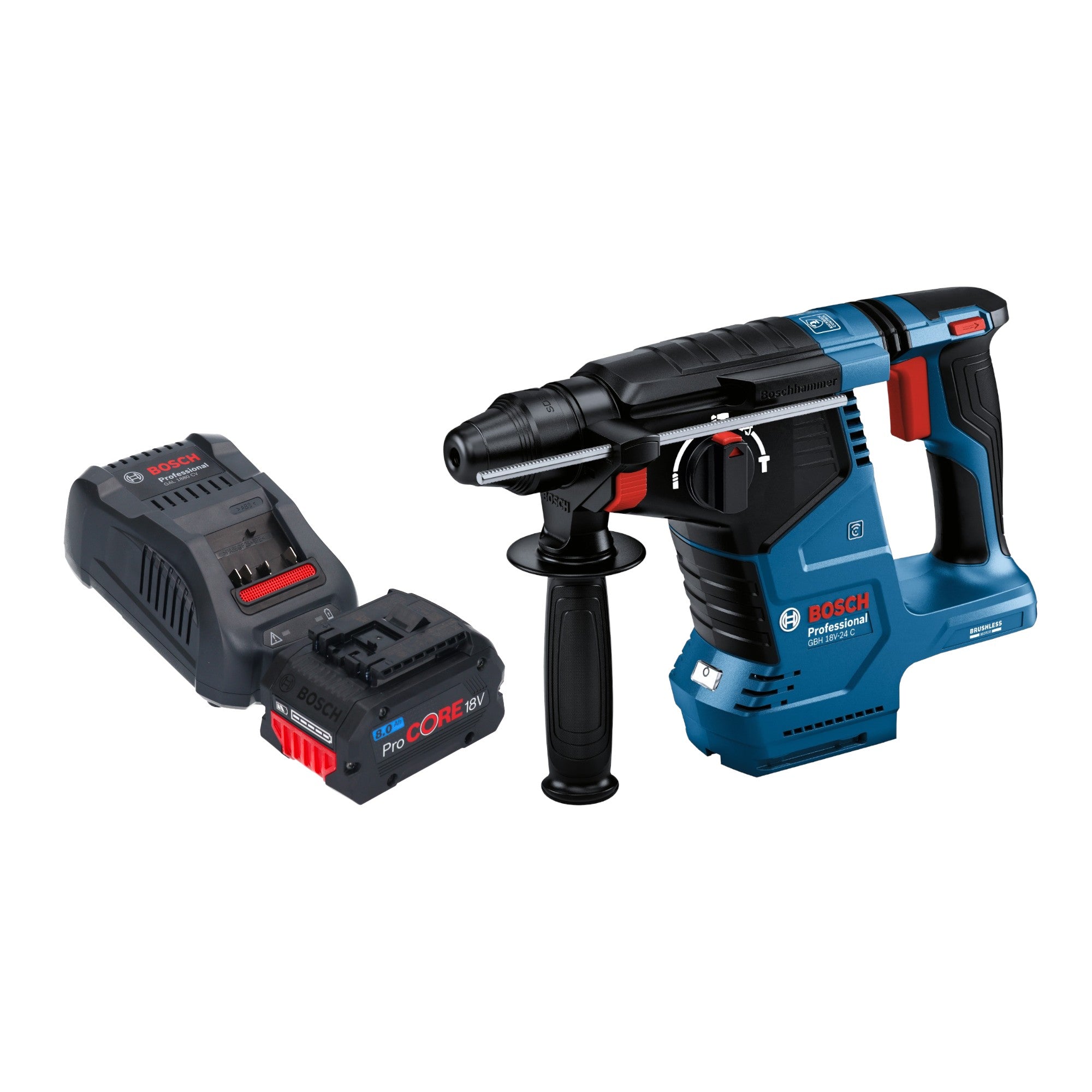 Bosch GBH 18V 24 C Professional Akku Bohrhammer 18 V 2 4 J Brushless SDS plus 1x ProCORE Akku 8 0 Ah Ladegeraet 0 - toolbrothers
