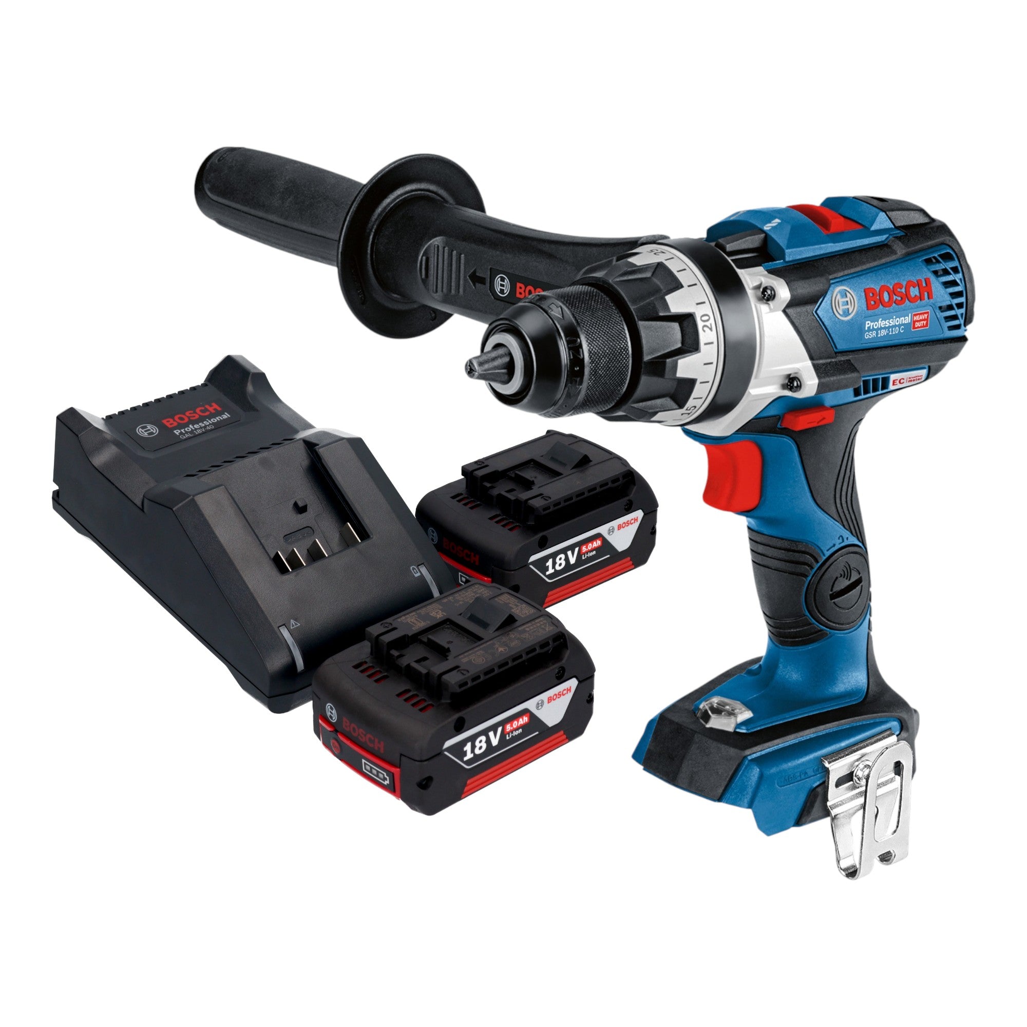 Bosch GSR 18V 110 C Professional Akku Bohrschrauber 18 V 110 Nm Brushless 2x Akku 5 0 Ah Ladegeraet 0 - toolbrothers