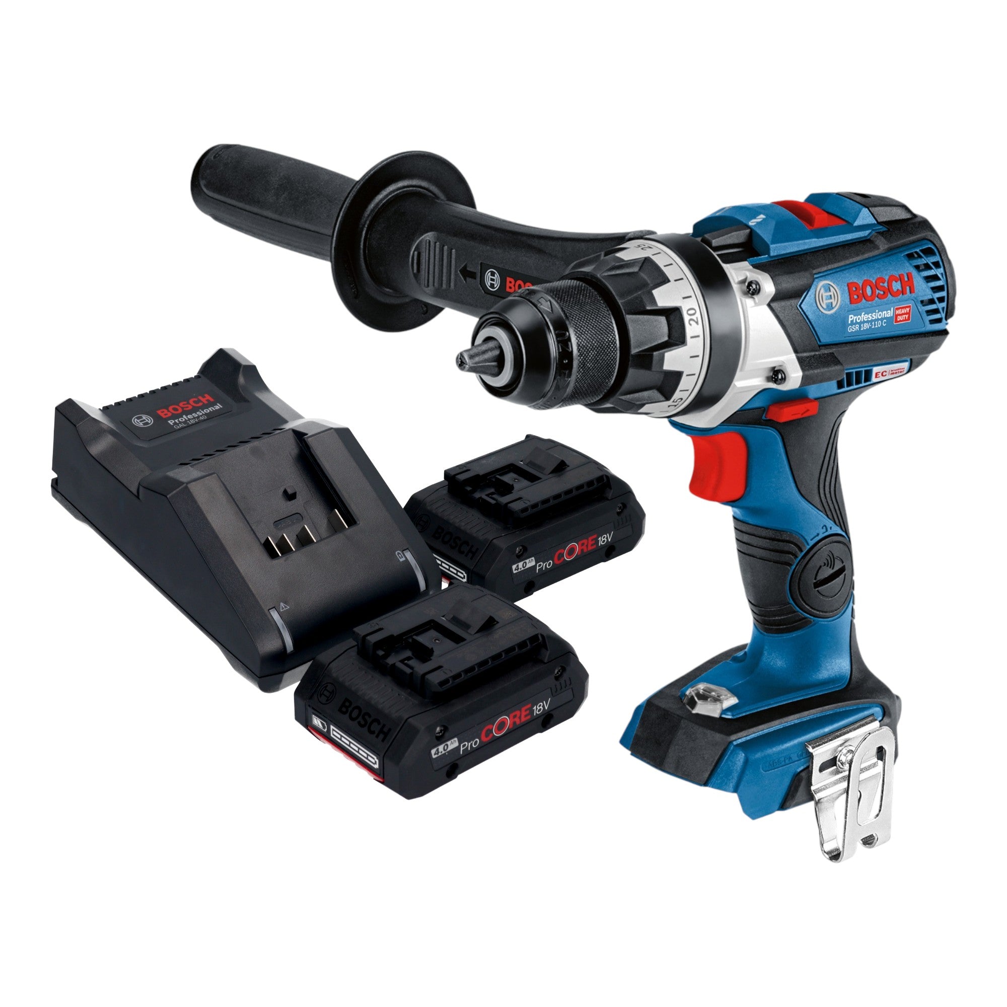 Bosch GSR 18V 110 C Professional Akku Bohrschrauber 18 V 110 Nm Brushless 2x ProCORE Akku 4 0 Ah Ladegeraet 0 - toolbrothers