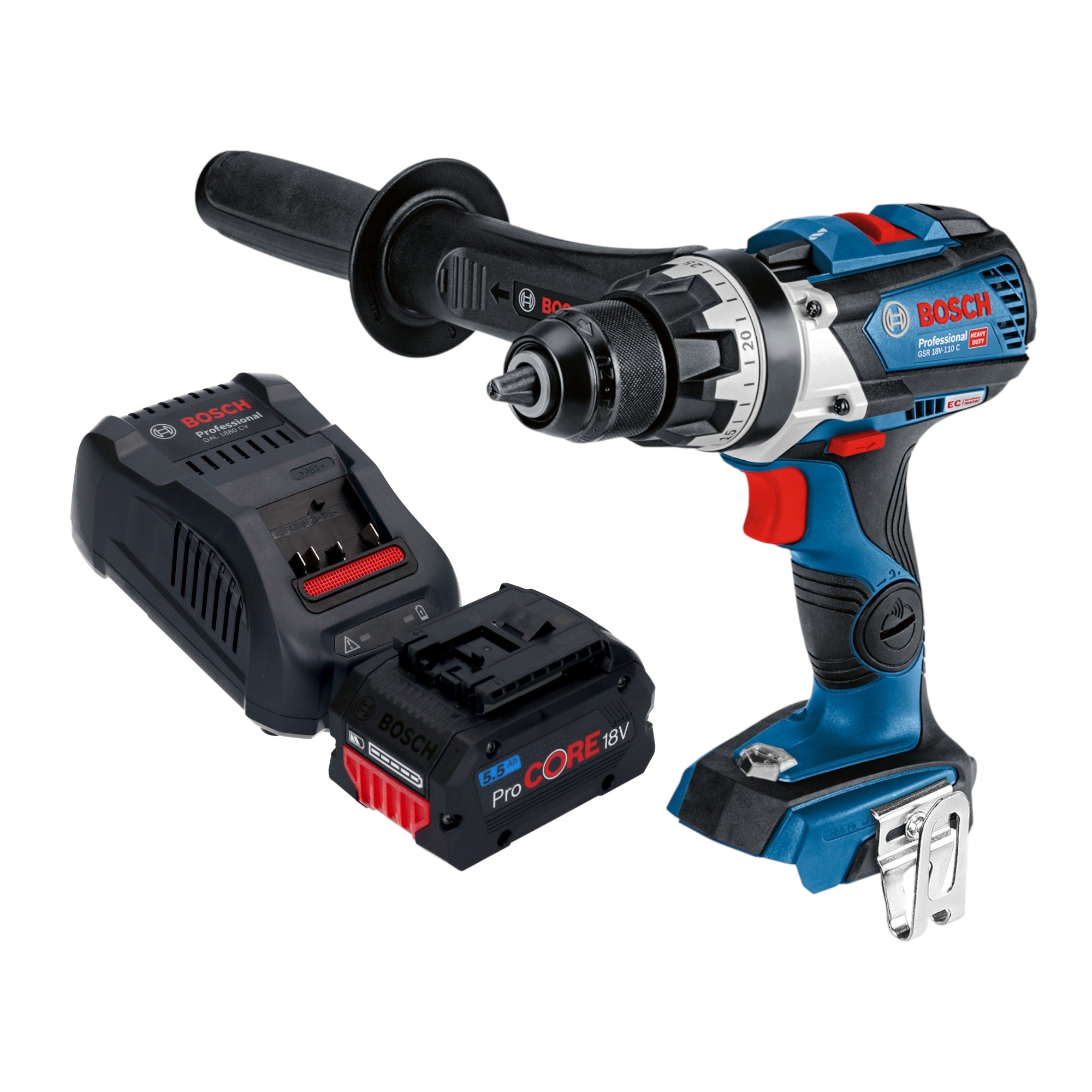 Bosch GSR 18V 110 C Professional Akku Bohrschrauber 18 V 110 Nm Brushless 1x ProCORE Akku 5 5 Ah Ladegeraet 0 - toolbrothers