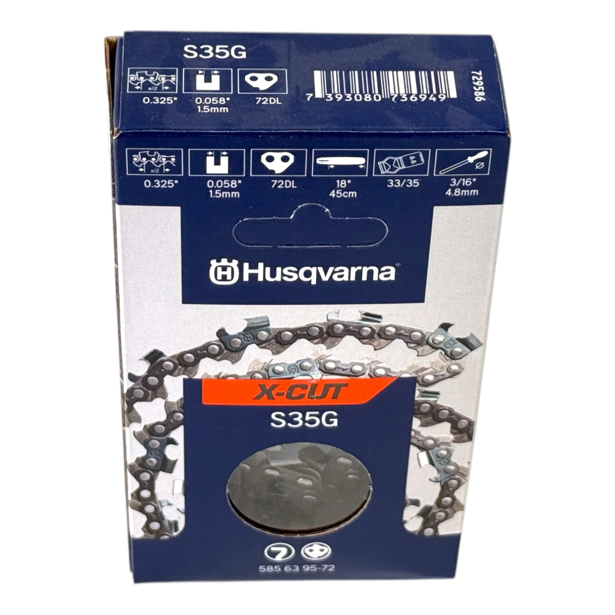 Husqvarna X CUT S35G Saegekette 45 cm 325 1 5 mm HM 585639572 fuer Kettensaege 0 - toolbrothers