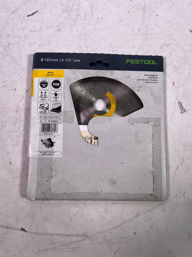 Festool Kreissaegeblatt Wood Rip Cut HW 160 x 1 8 x 20 mm PW12 205550 fuer Tauchsaegen TS 55 F TSC 55 K Handkreissaegen HK 55 HKC 55 Leicht Gebraucht 1 - toolbrothers