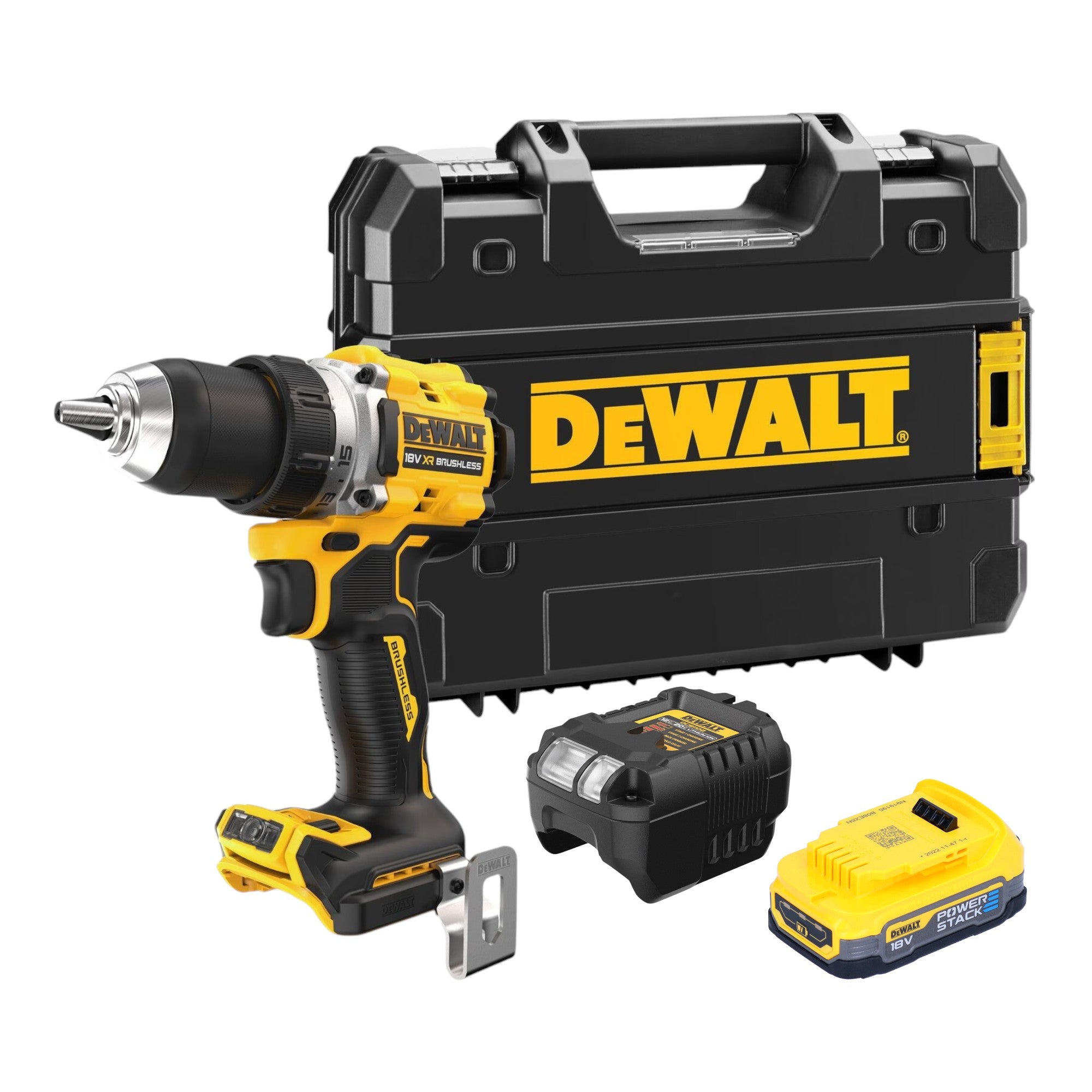 DeWalt DCD 800 E1T Akku Bohrschrauber 18 V 90 Nm Brushless 1x Powerstack Akku 1 7 Ah Ladegeraet TSTAK 0 - toolbrothers