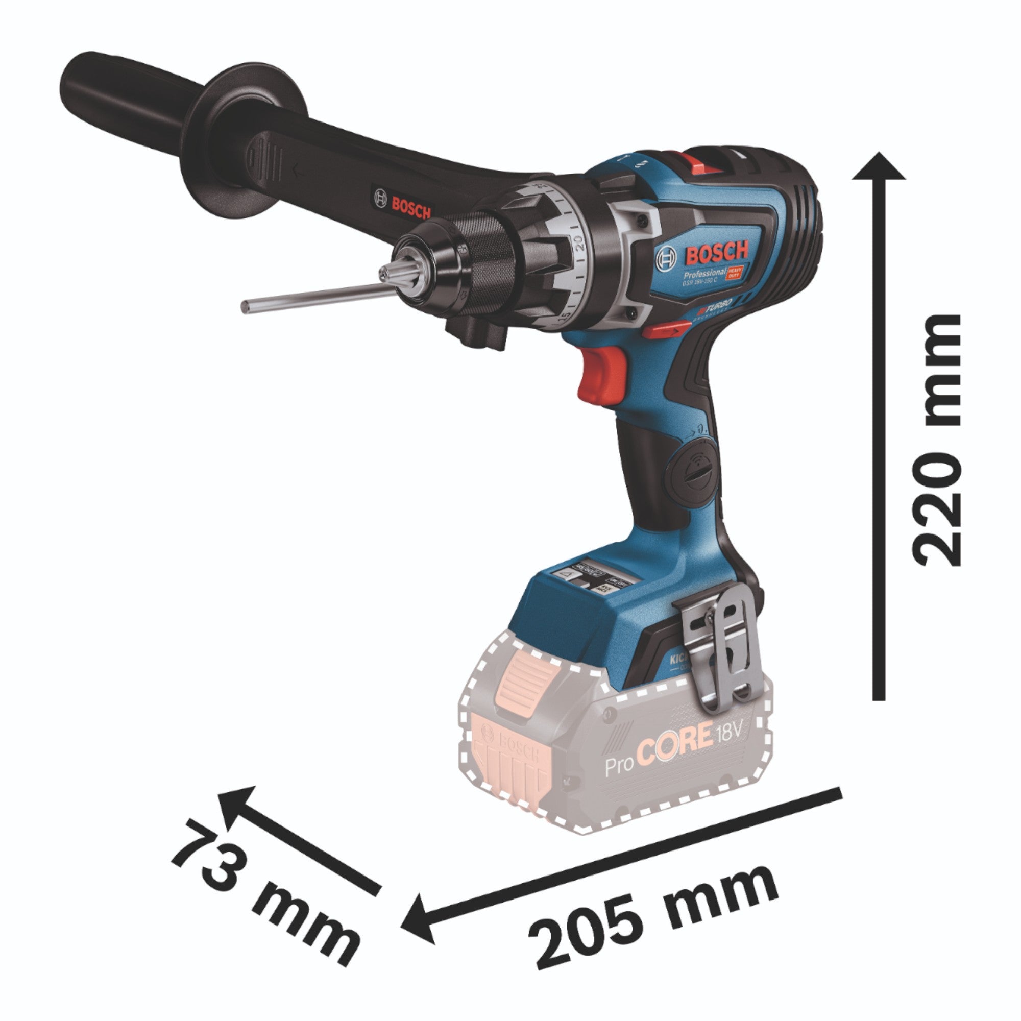 Bosch GSR 18V 150 C Professional Akku Bohrschrauber 18 V 150 Nm Brushless 1x Akku 5 0 Ah ohne Ladegeraet 4 - toolbrothers