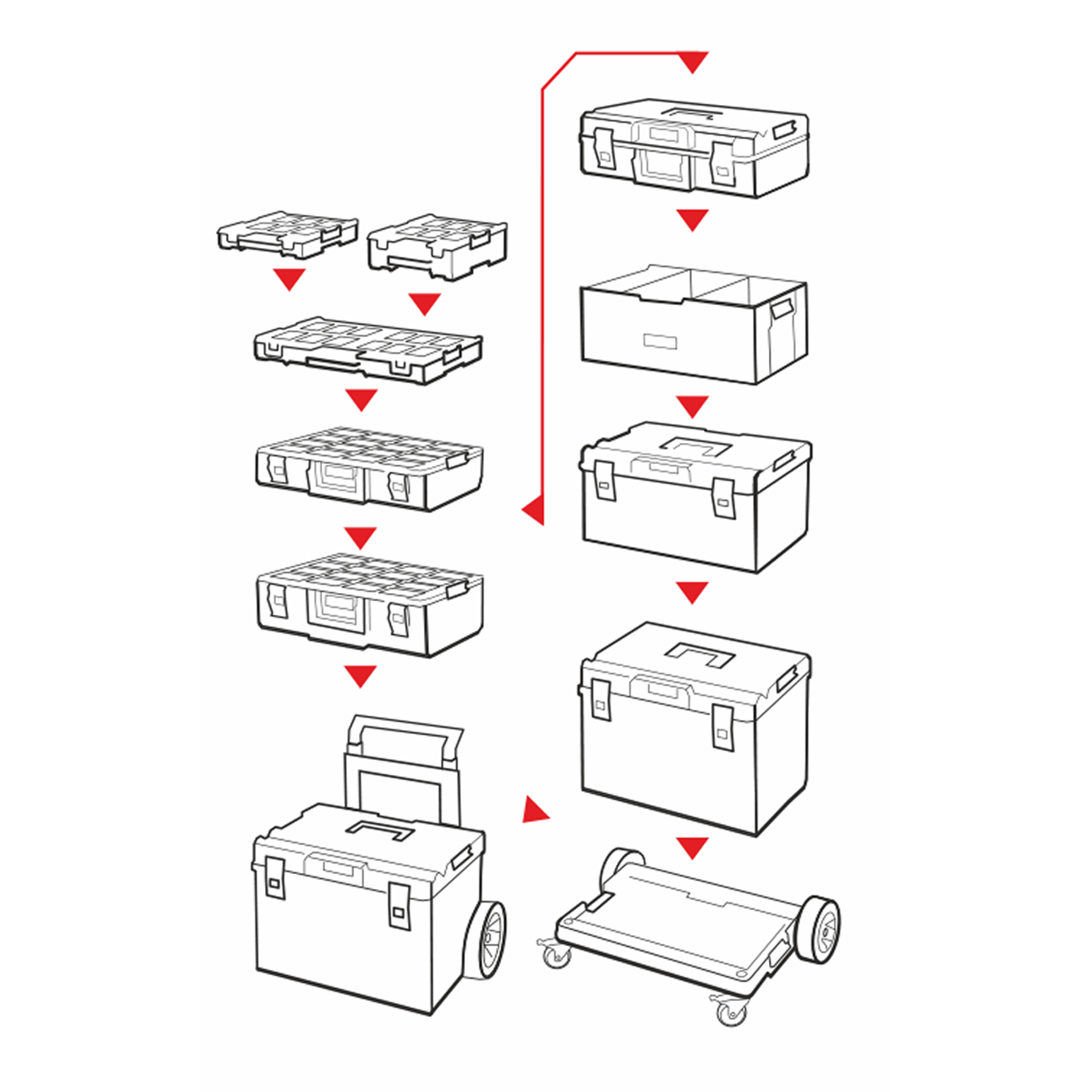 Qbrick System ONE 350 1 0 Basic Werkzeugkoffer 585 x 385 x 320 mm 38 l stapelbar IP66 alte Version ohne Gewindeeinsaetze 4 - toolbrothers