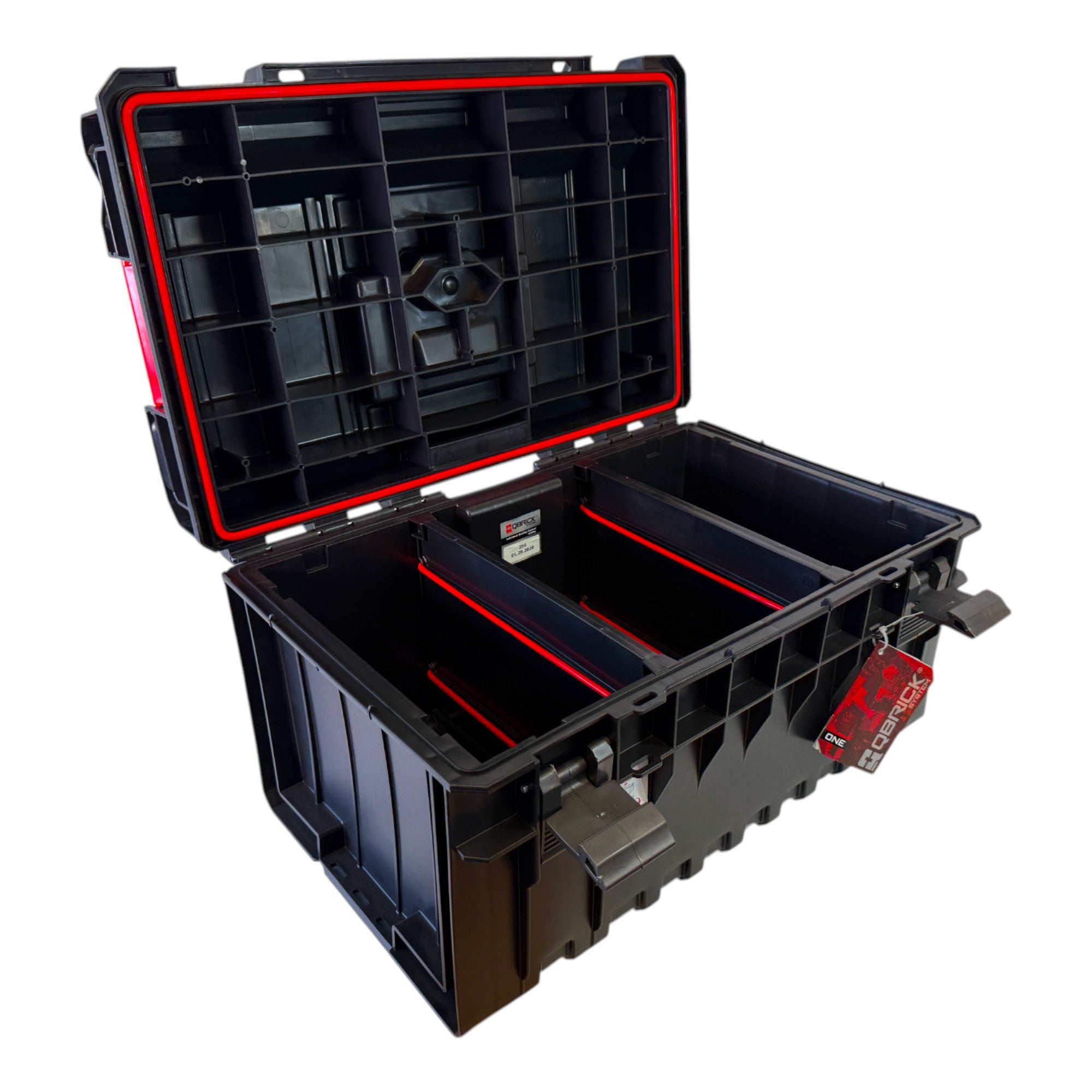 Qbrick System ONE 350 1 0 Basic Werkzeugkoffer 585 x 385 x 320 mm 38 l stapelbar IP66 alte Version ohne Gewindeeinsaetze 1 - toolbrothers