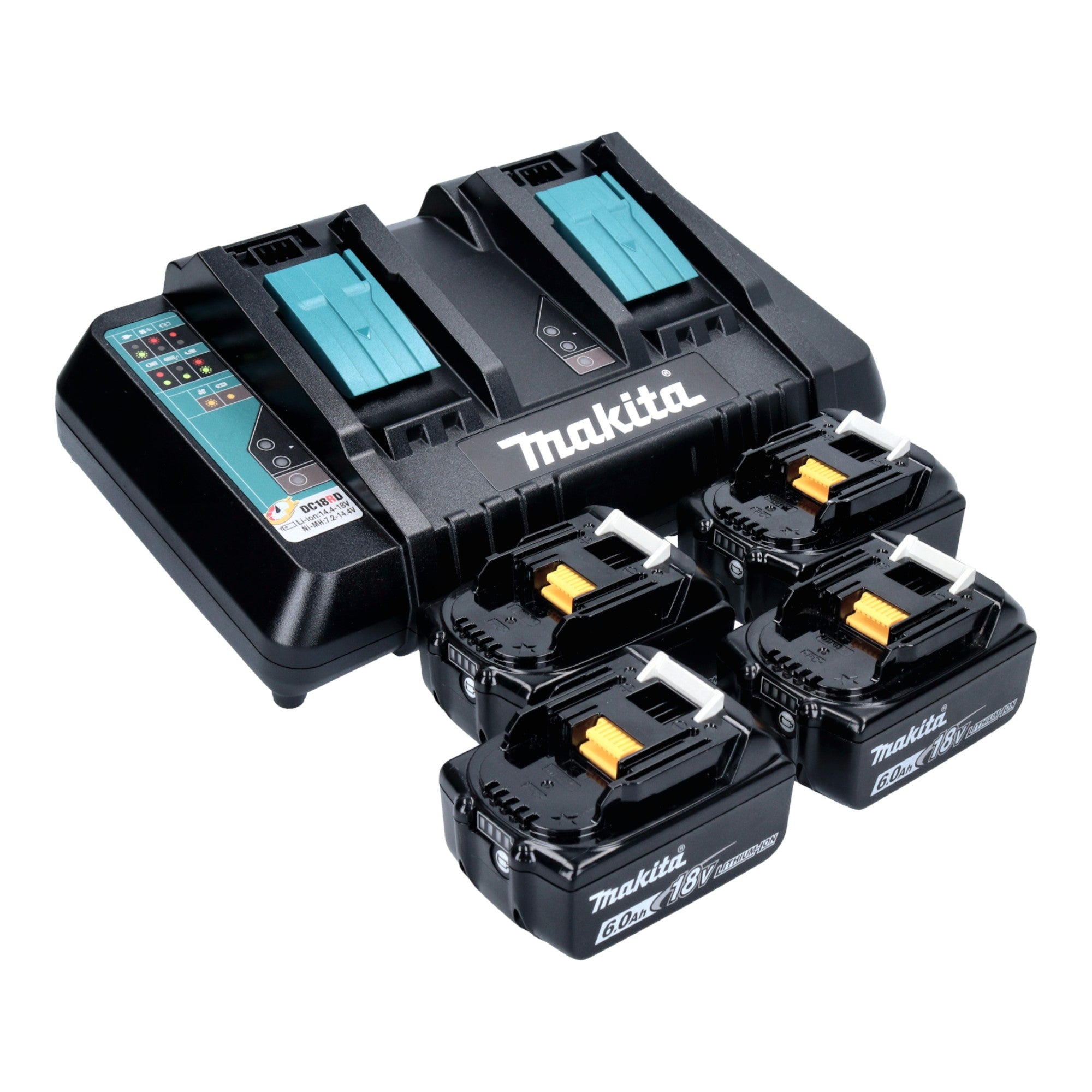 Makita DHW 080 PG4K Akku Hochdruckreiniger 36 V 2x 18 V 80 bar 380 l h Brushless 4x Akku 6 0 Ah Doppelladegeraet 1 - toolbrothers