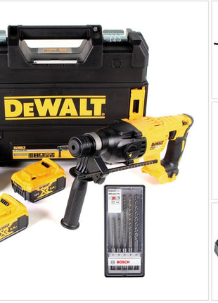 DeWalt DCH 133 P2 Akku Kombihammer 18V 2,6J SDS plus Brushless + 2x Akku 5,0Ah + Ladegerät + TSTAK + 5x Beton Bohrer - Toolbrothers