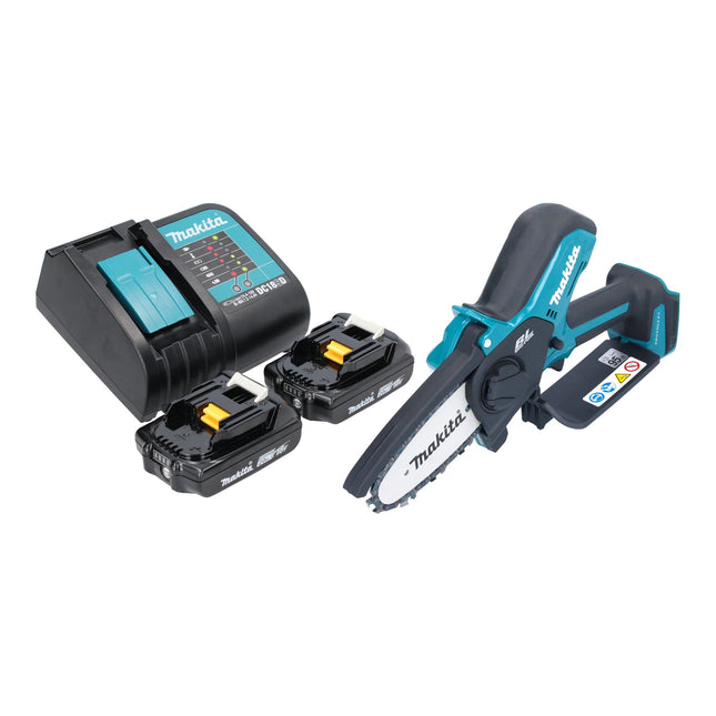 Makita DUC 101 SA201 Akku Astsaege 18 V 10 cm Brushless 2x Akku 2 0 Ah Ladegeraet 0 - toolbrothers