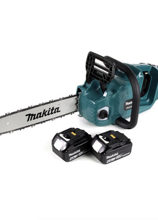 Makita DUC 355 M2 Akku Kettensäge 36 V ( 2x18 V ) Brushless 35 cm + 2x 4,0 Ah Akku - ohne Ladegerät - Toolbrothers